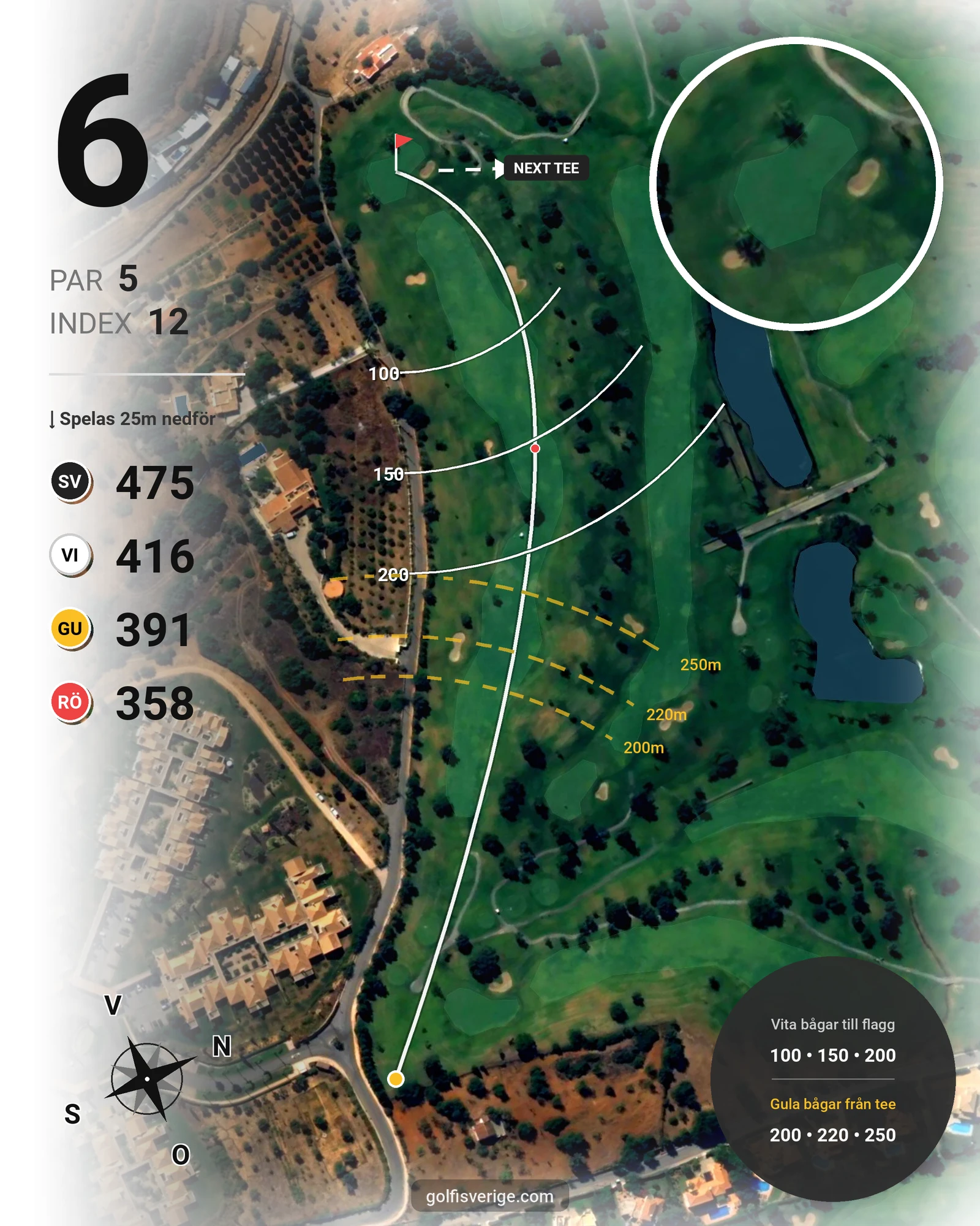 Banguide Gramacho på SoloGolf - GolfiSpanien - Hål 6 karta