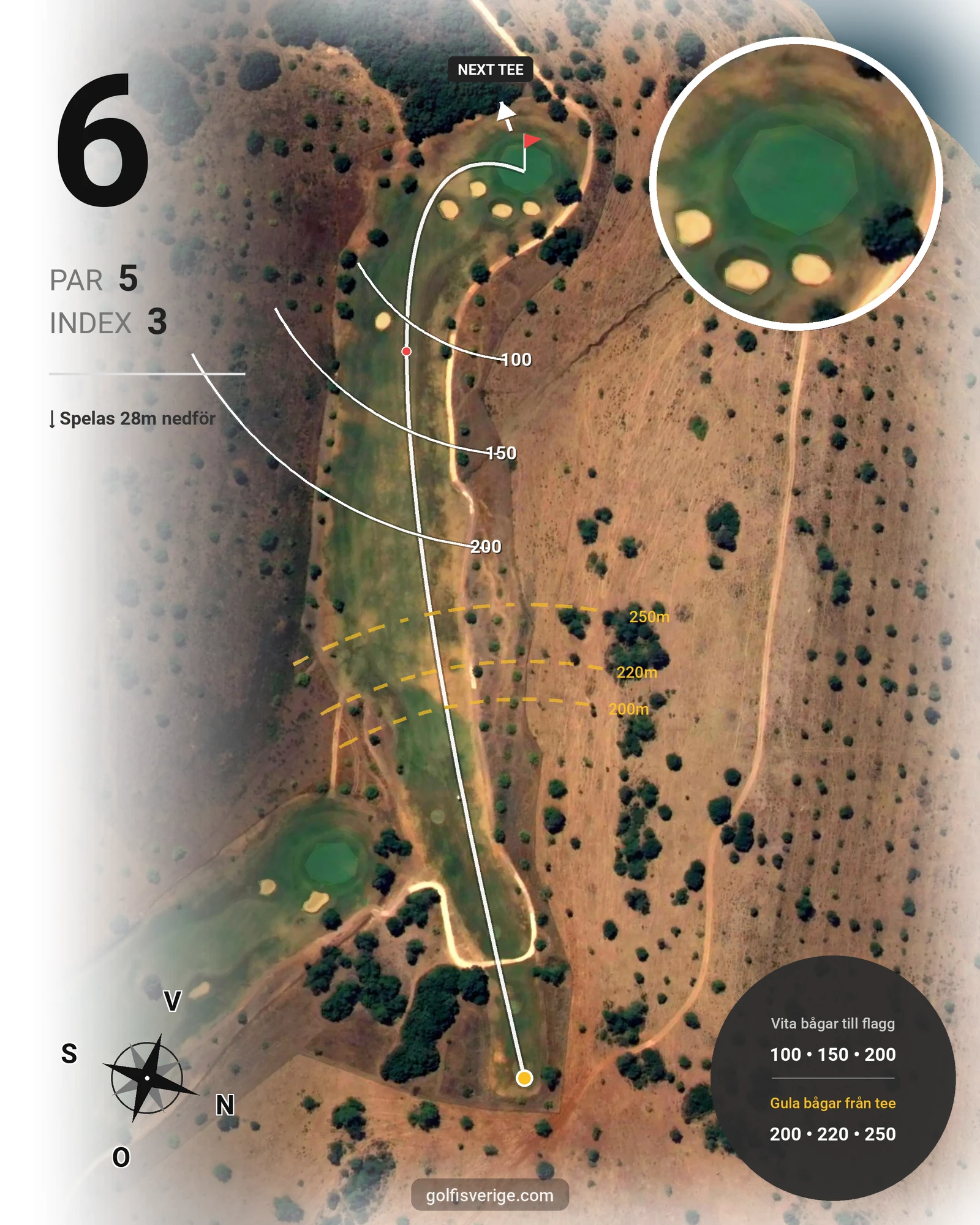 Banguide Alamos på SoloGolf - GolfiSpanien - Hål 6 karta