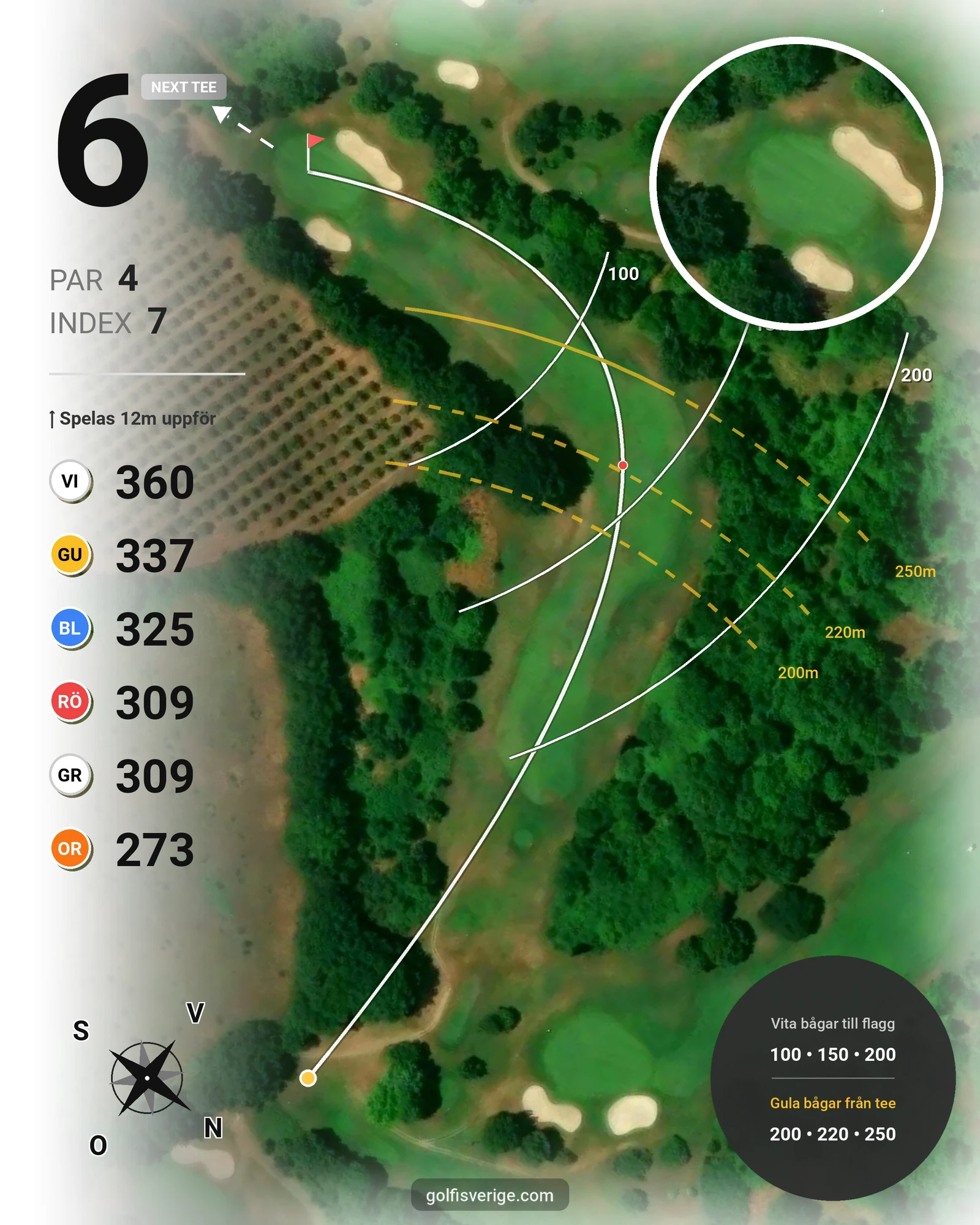 Banguide Golf Nazionale på SoloGolf - GolfiSpanien - Hål 6 karta