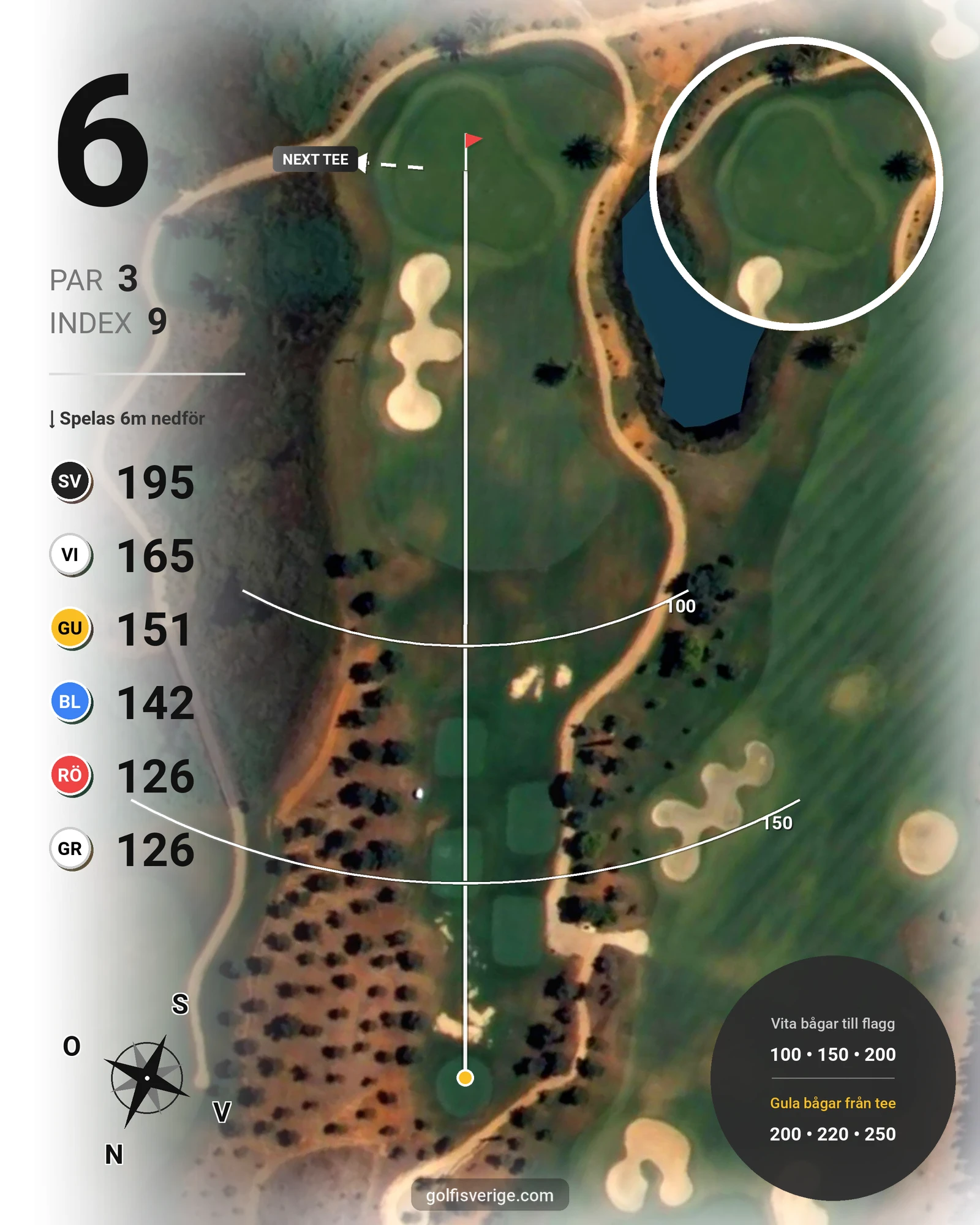 Banguide Oconnor Amendoeira Resort på SoloGolf - GolfiSpanien - Hål 6 karta