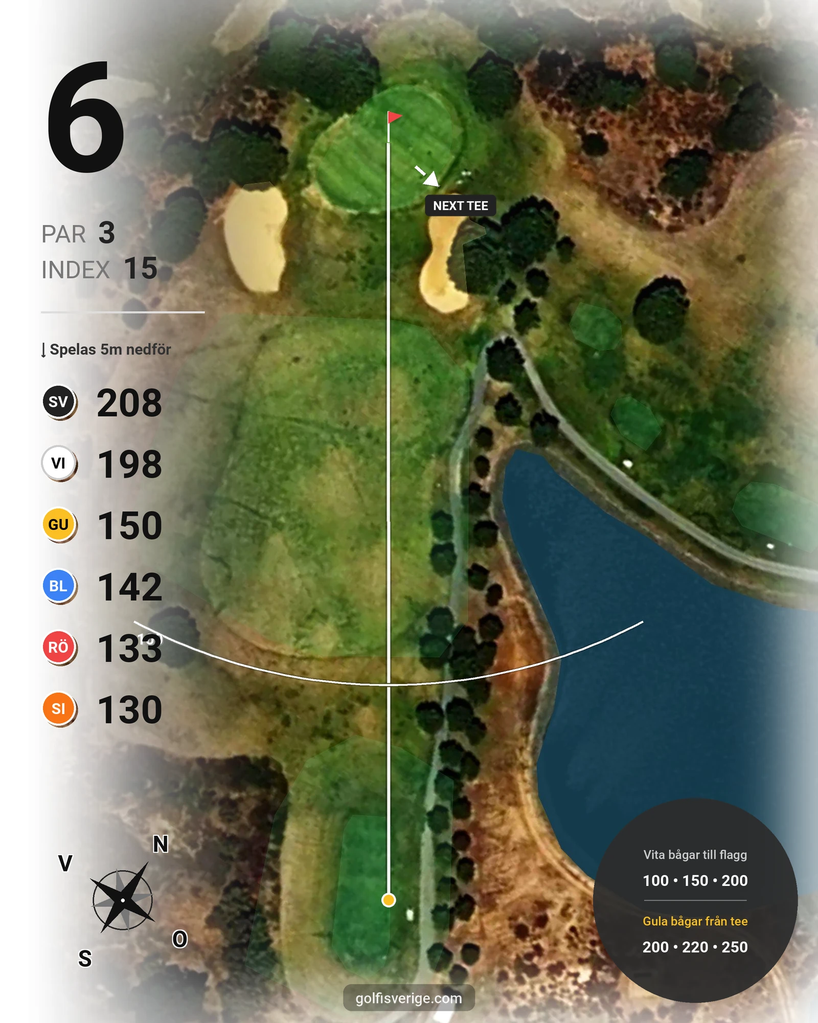 Banguide El Rompido Norte på SoloGolf - GolfiSpanien - Hål 6 karta