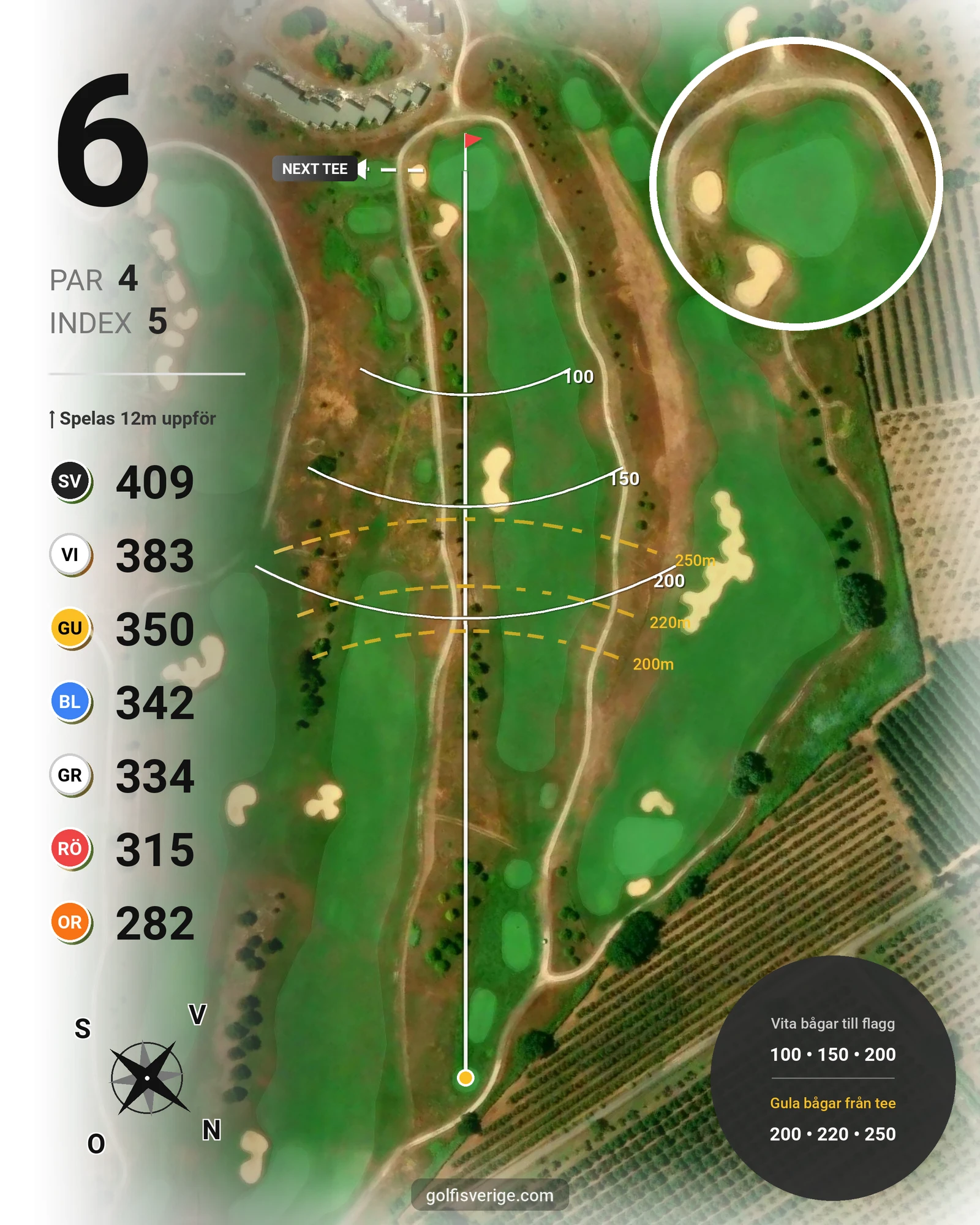 Banguide Terre dei Consoli på SoloGolf - GolfiSpanien - Hål 6 karta
