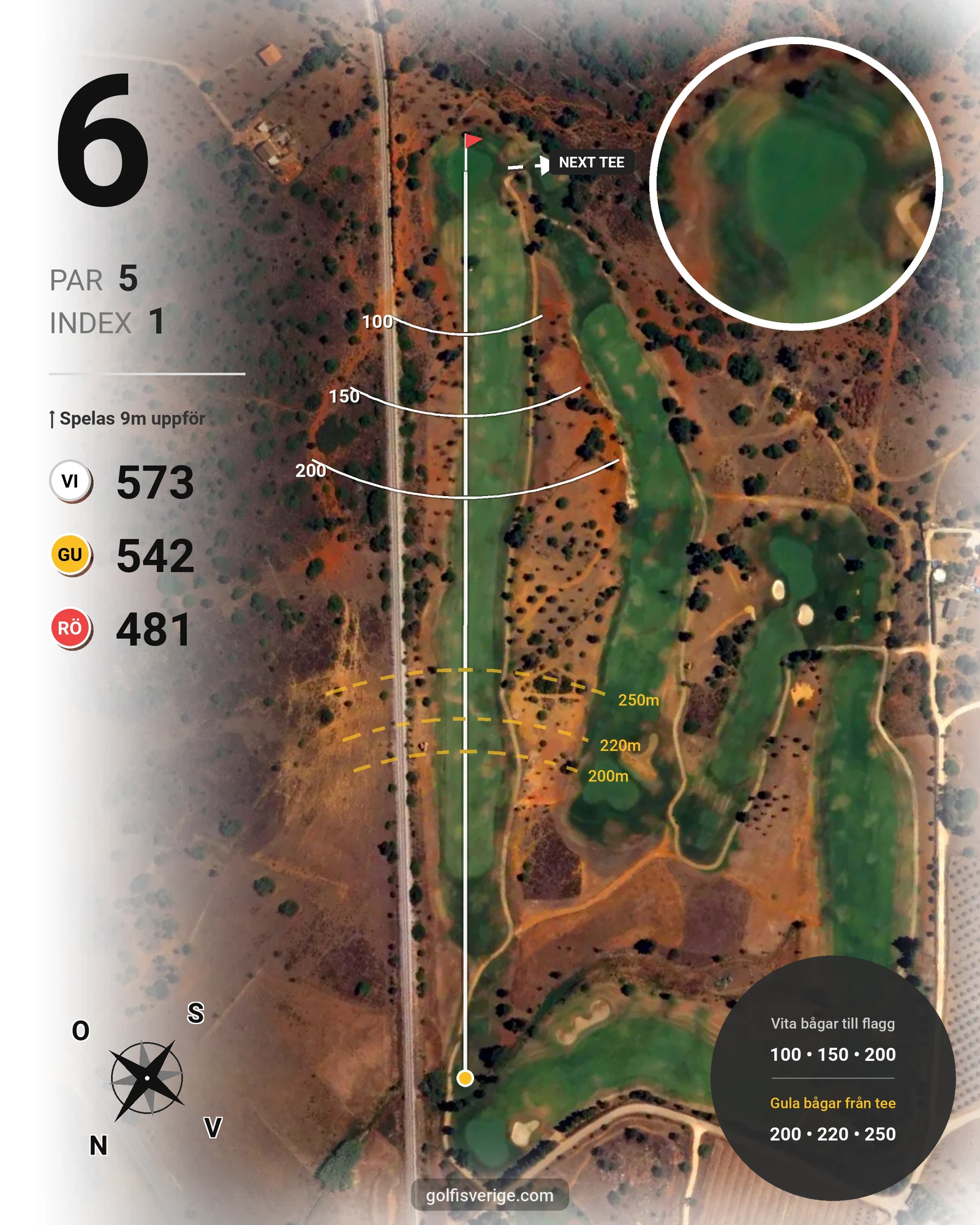 Banguide Silves på SoloGolf - GolfiSpanien - Hål 6 karta