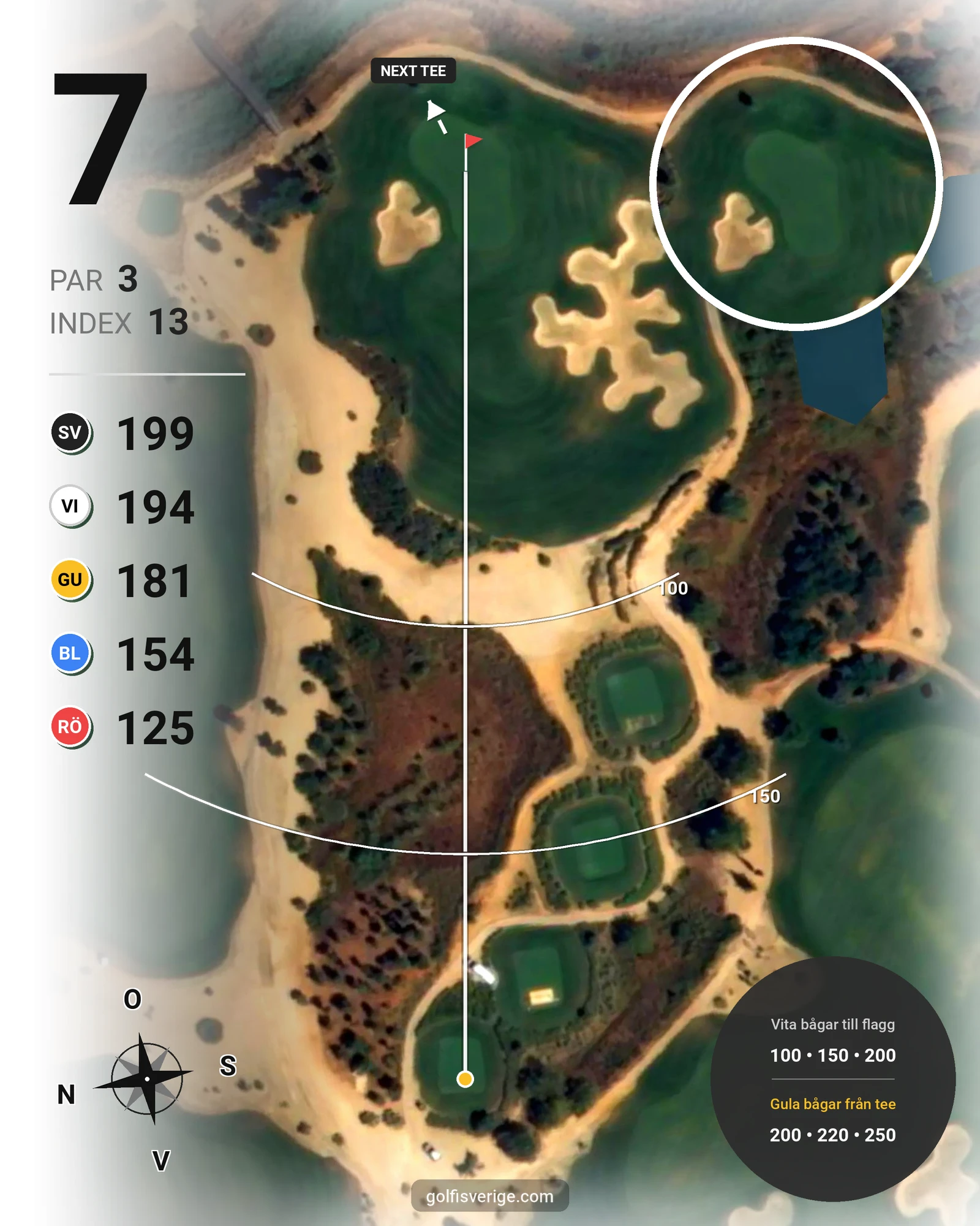 Banguide Faldo Amendoeira på SoloGolf - GolfiSpanien - Hål 7 karta