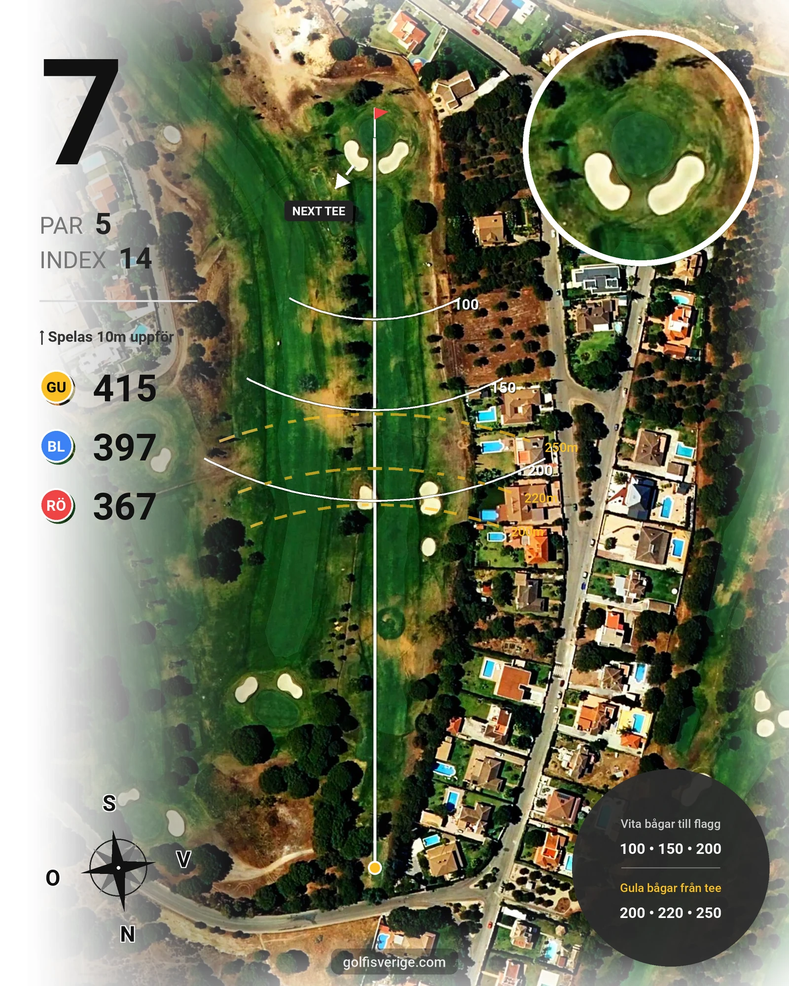 Banguide Bellavista på SoloGolf - GolfiSpanien - Hål 7 karta