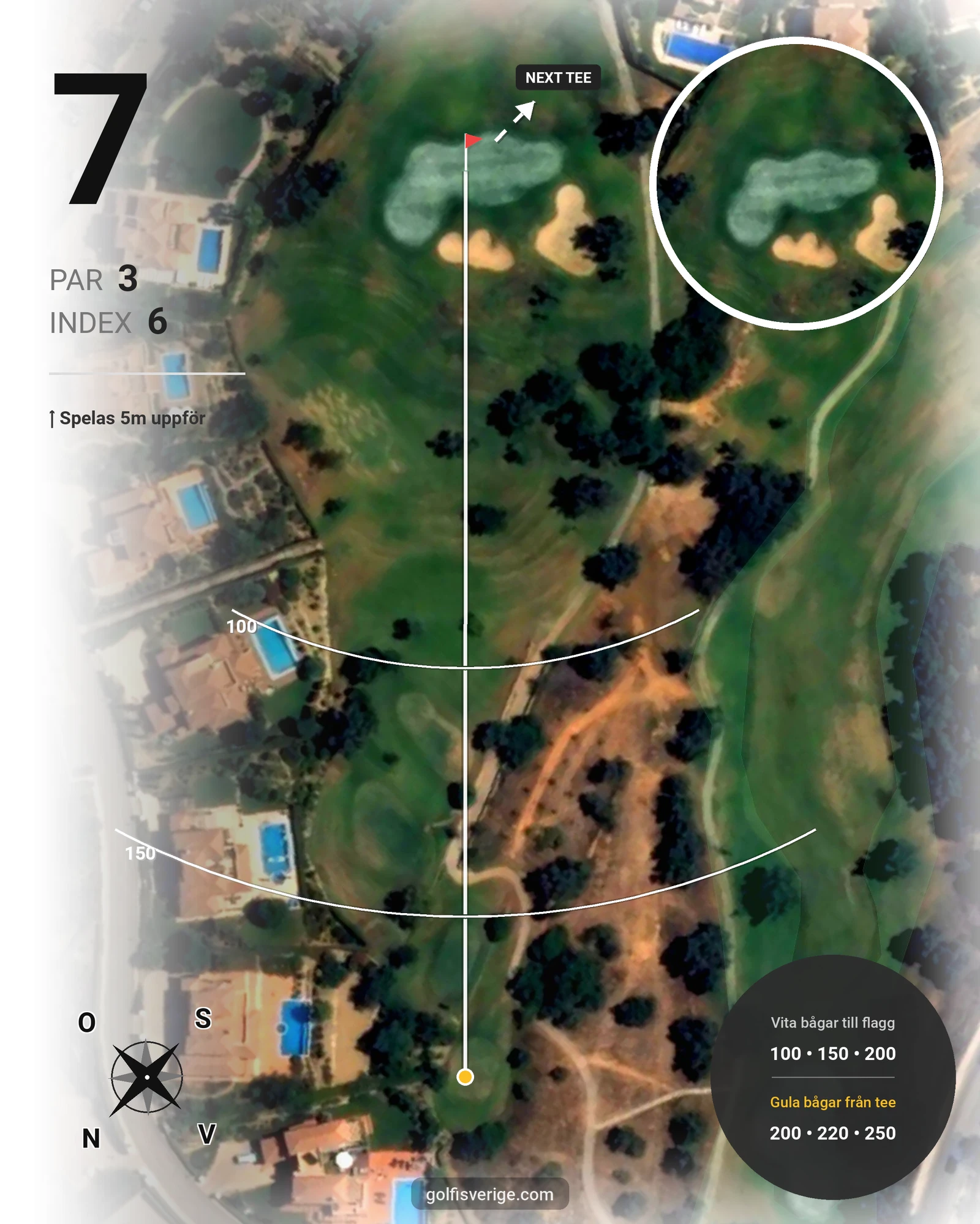 Banguide Vale da Pinta på SoloGolf - GolfiSpanien - Hål 7 karta