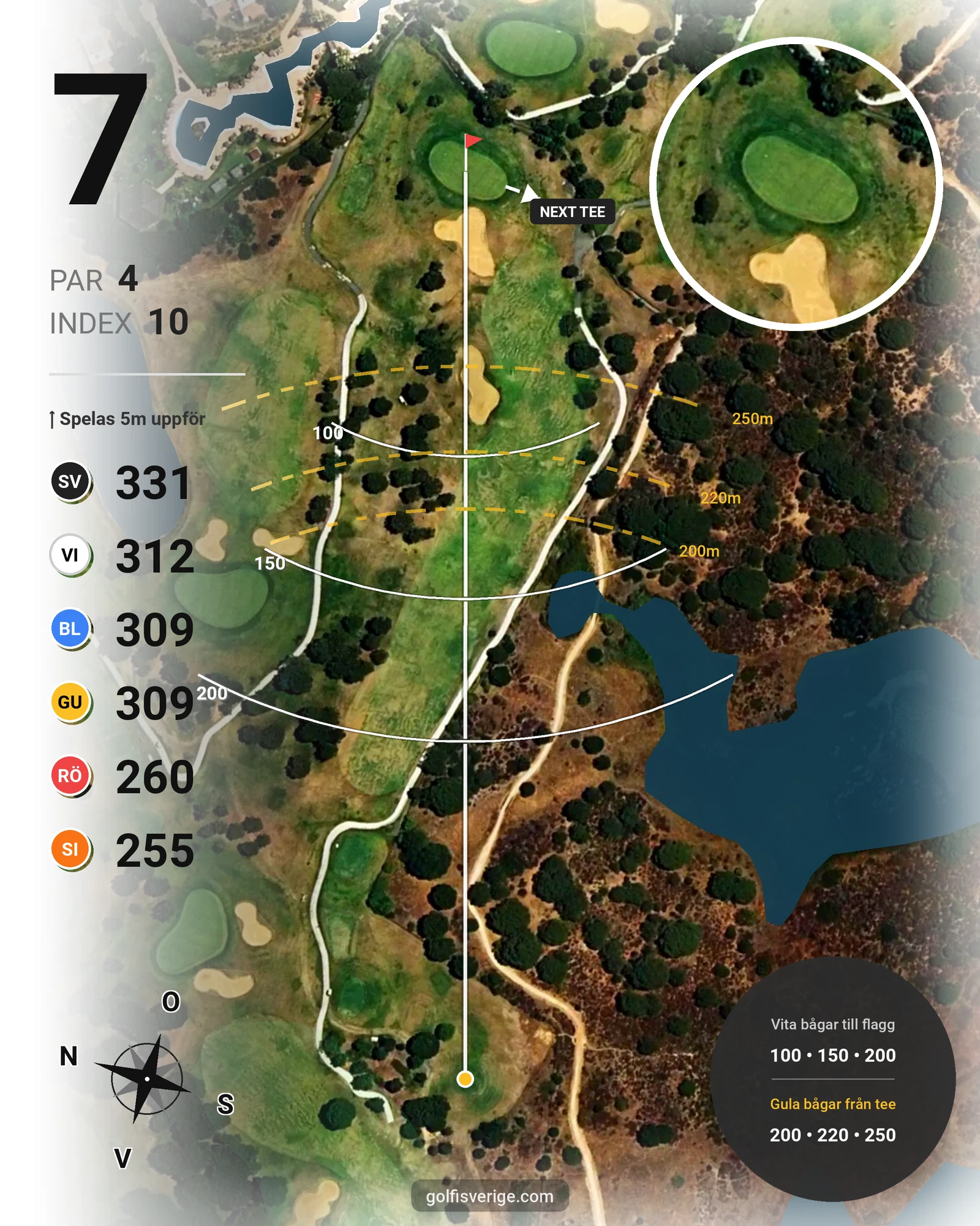 Banguide El Rompido Sur på SoloGolf - GolfiSpanien - Hål 7 karta