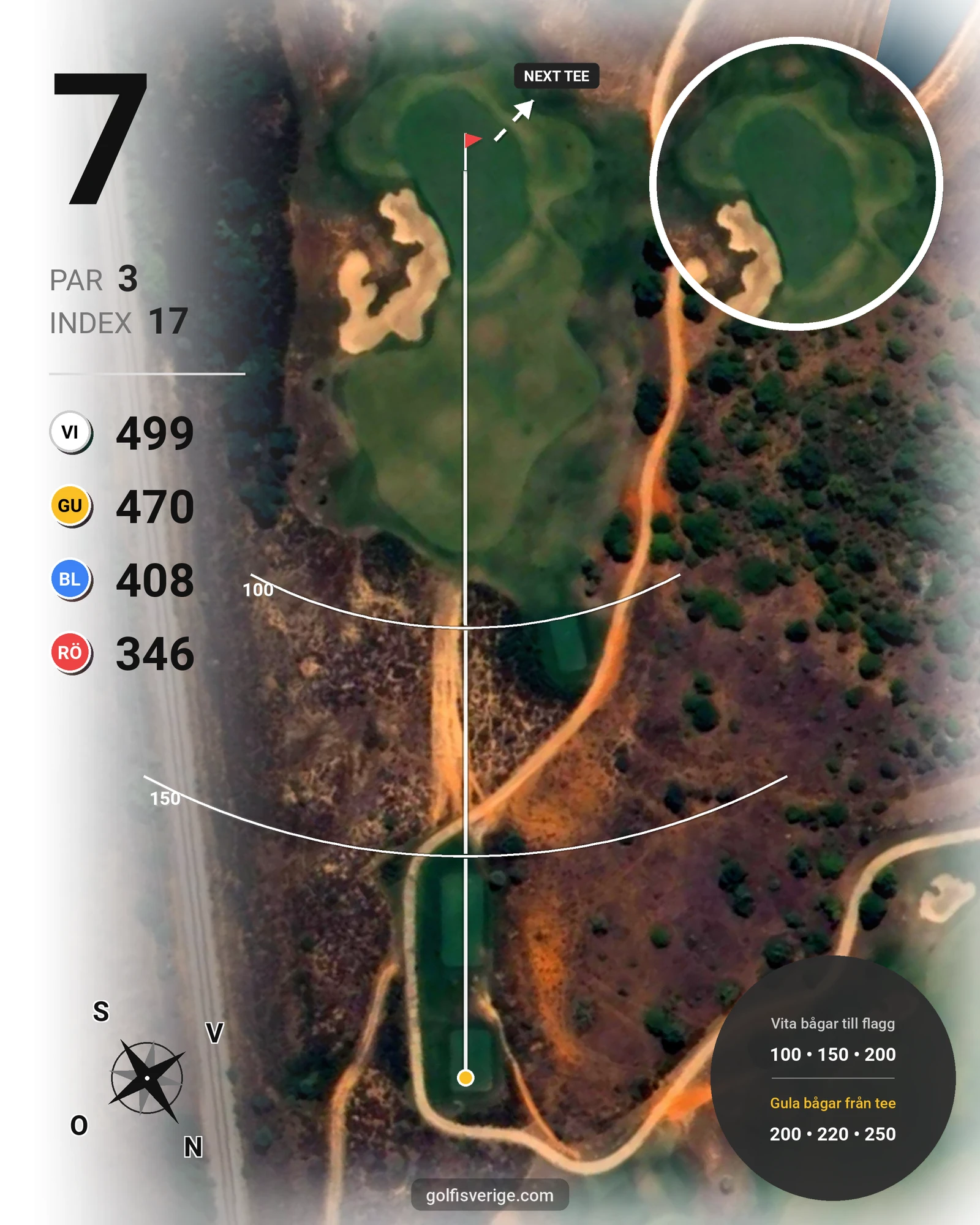 Banguide Palmares Alvor/Lagos på SoloGolf - GolfiSpanien - Hål 7 karta