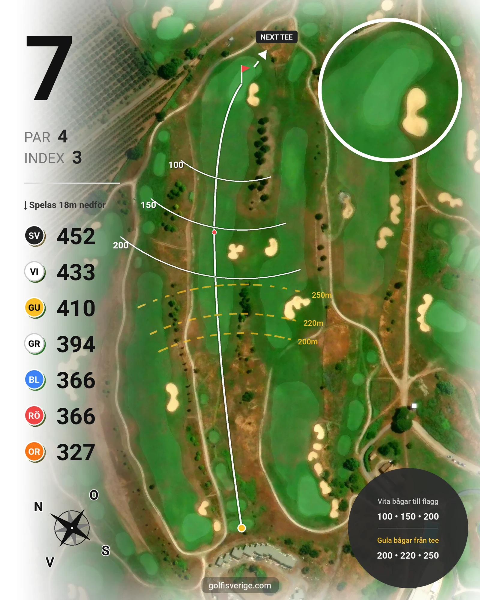 Banguide Terre dei Consoli på SoloGolf - GolfiSpanien - Hål 7 karta