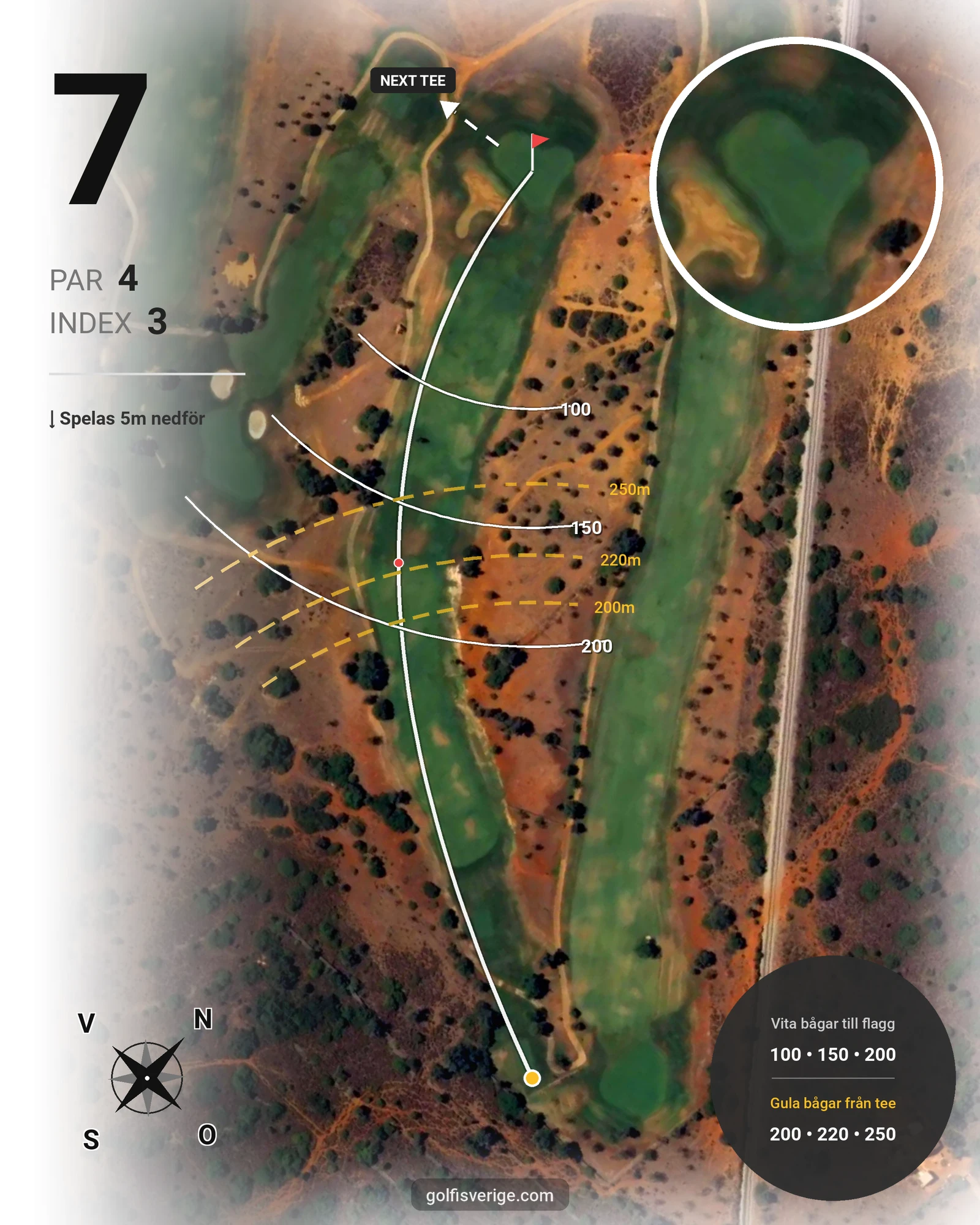Banguide Silves på SoloGolf - GolfiSpanien - Hål 7 karta
