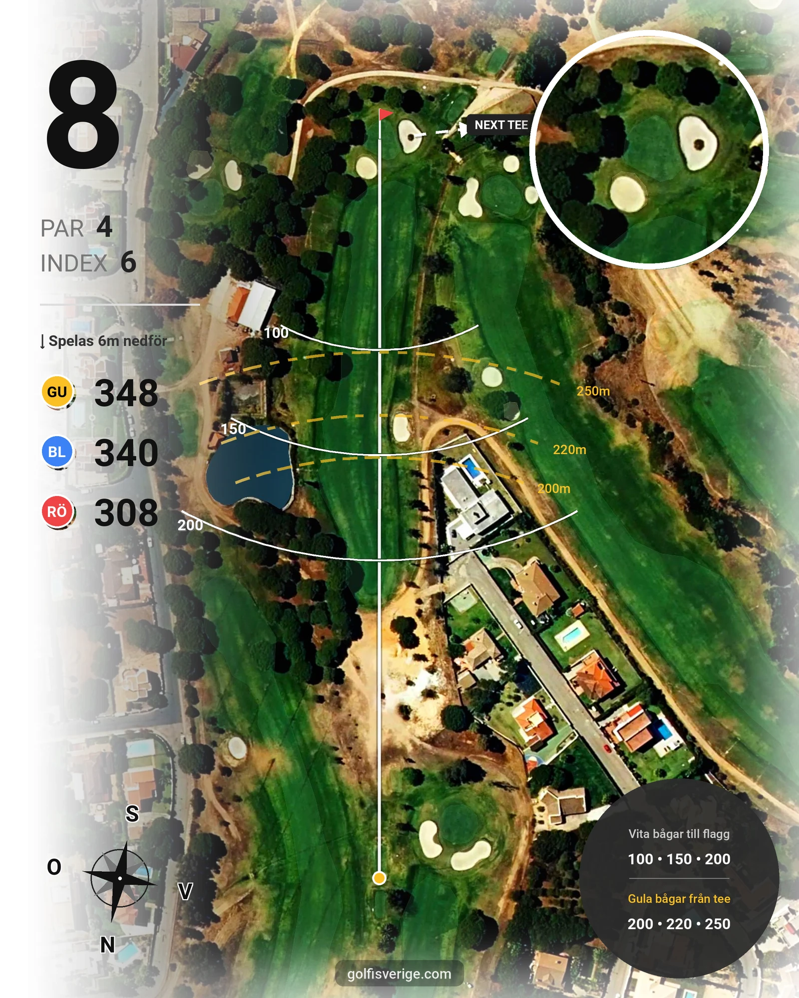 Banguide Bellavista på SoloGolf - GolfiSpanien - Hål 8 karta