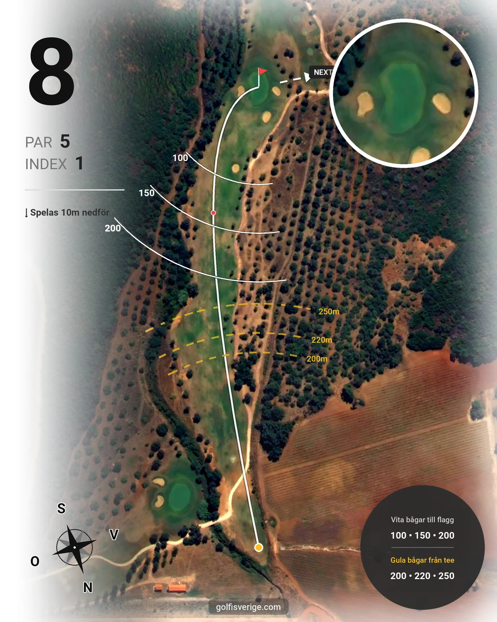Banguide Alamos på SoloGolf - GolfiSpanien - Hål 8 karta