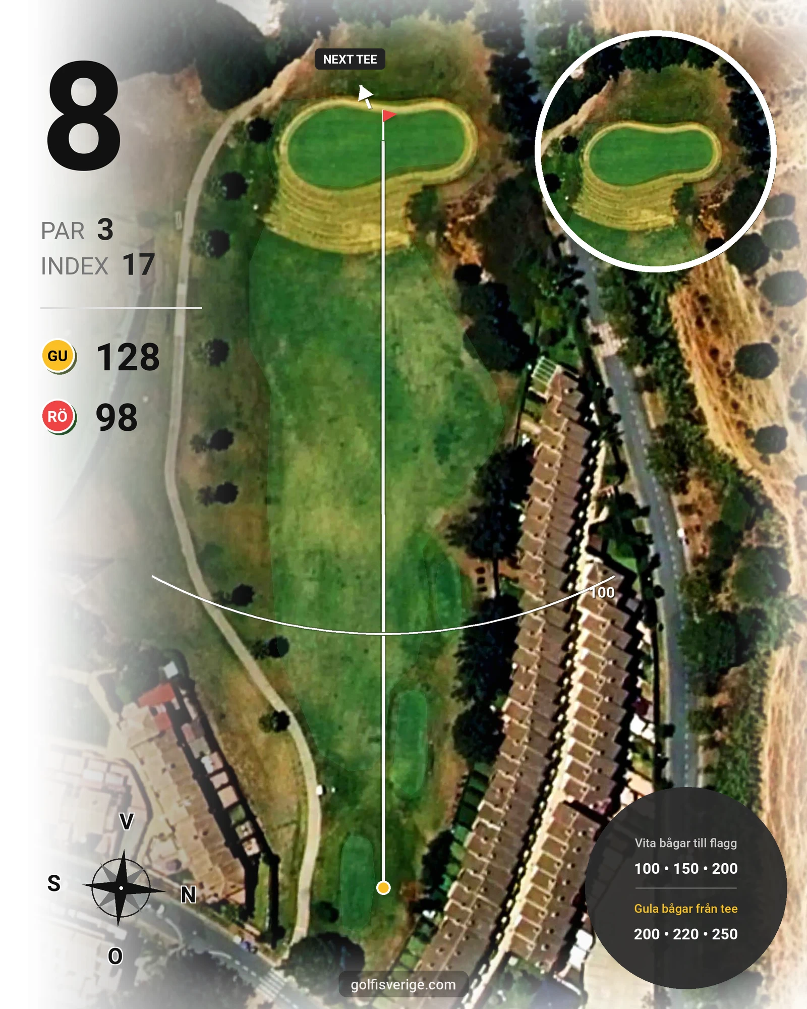 Banguide Islantilla 1-9 19-27 på SoloGolf - GolfiSpanien - Hål 8 karta
