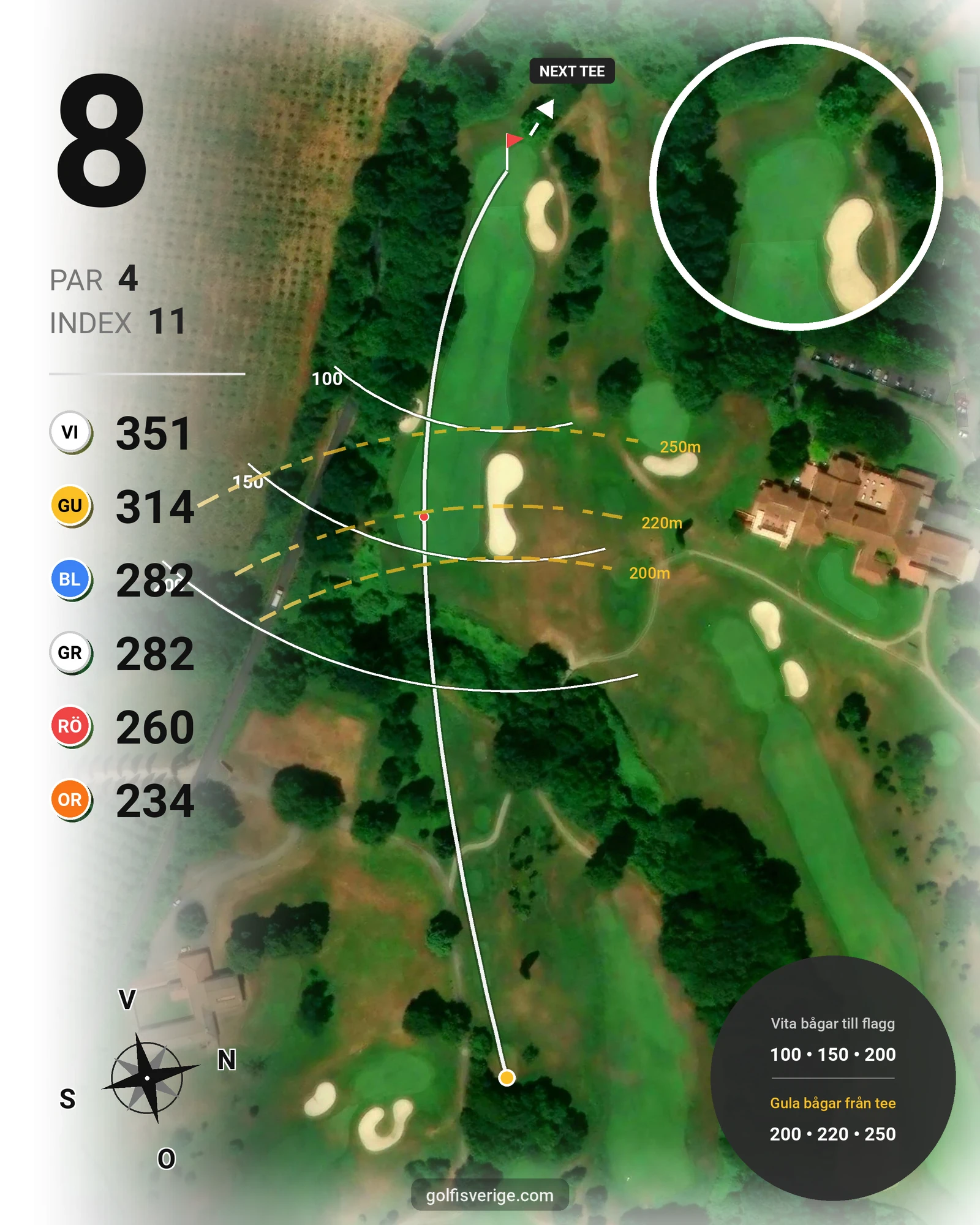 Banguide Golf Nazionale på SoloGolf - GolfiSpanien - Hål 8 karta