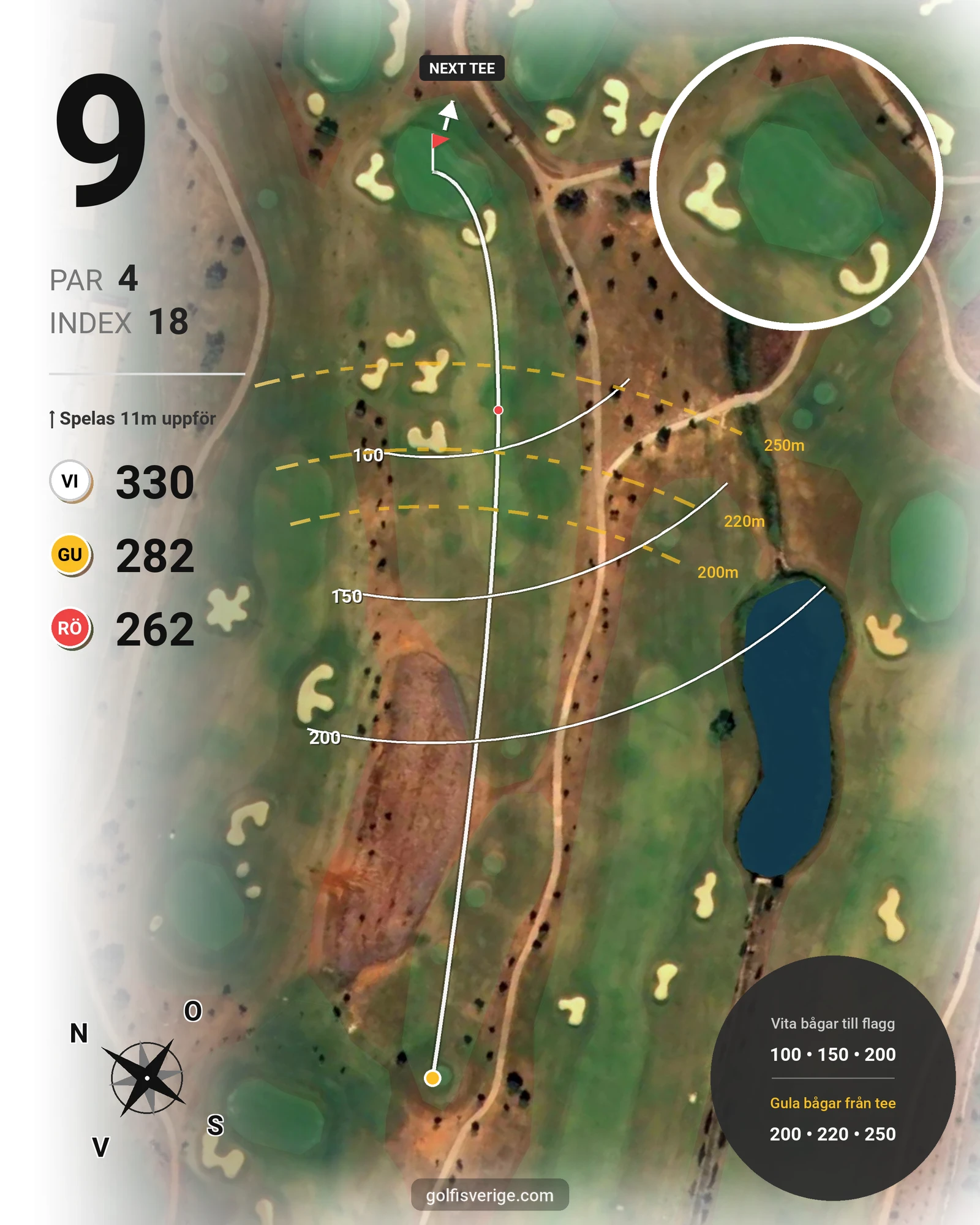 Banguide Morgado på SoloGolf - GolfiSpanien - Hål 9 karta