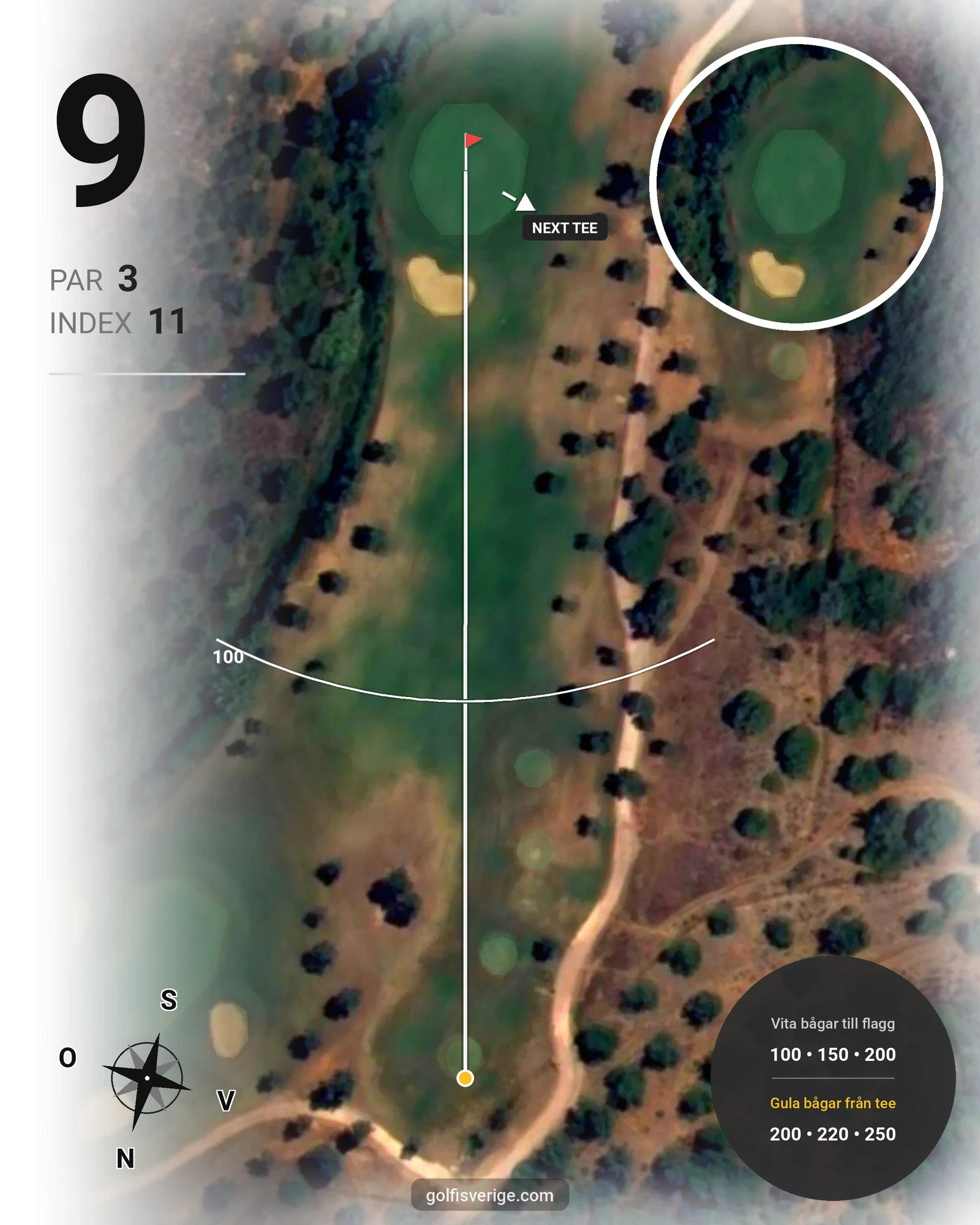 Banguide Alamos på SoloGolf - GolfiSpanien - Hål 9 karta