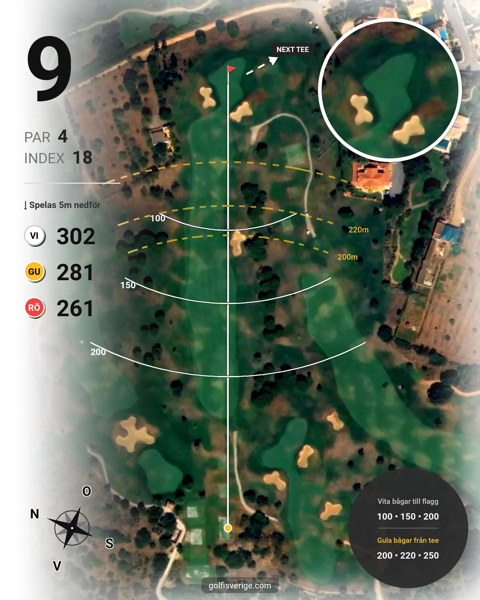 Banguide Boavista på SoloGolf - GolfiSpanien - Hål 9 karta