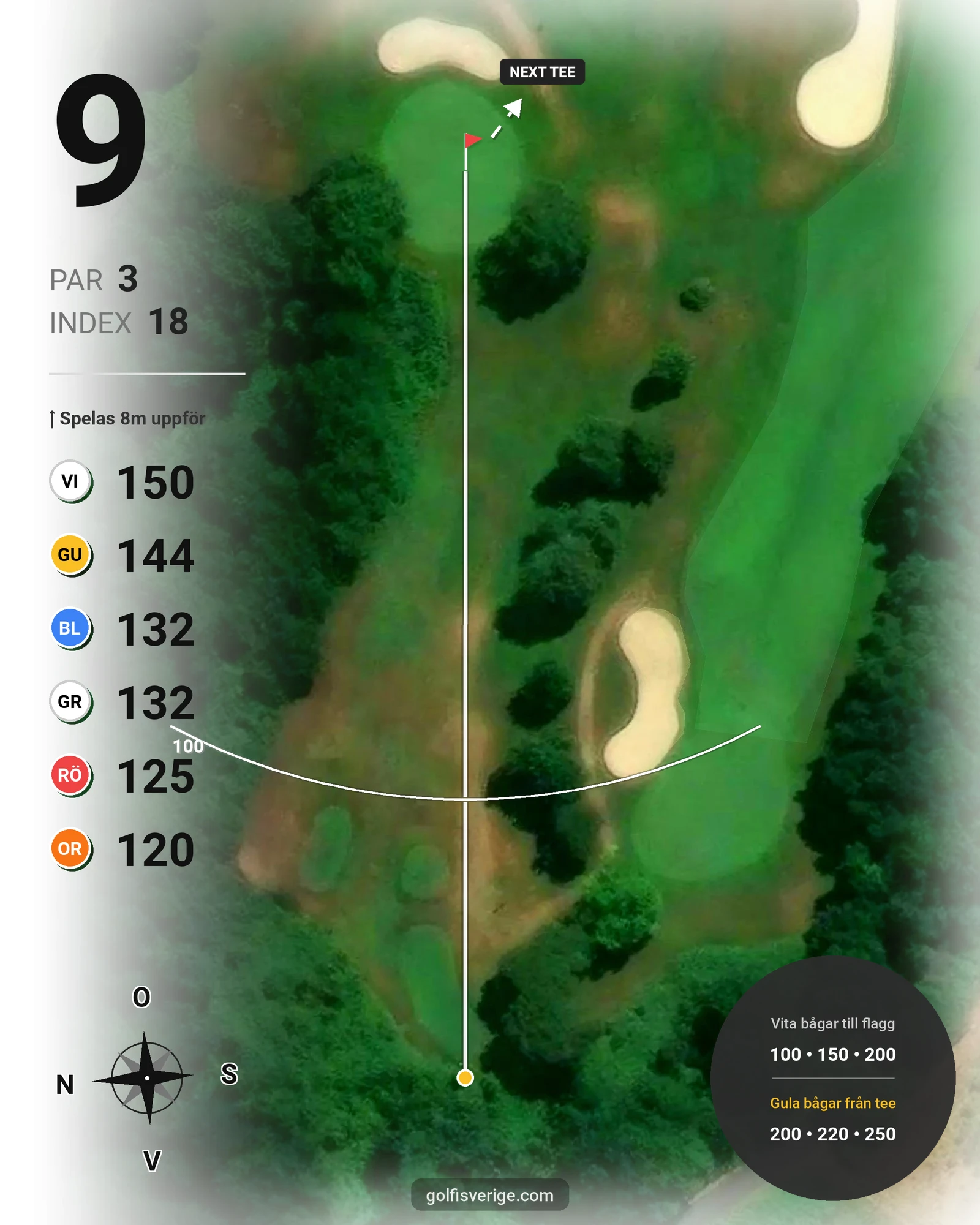Banguide Golf Nazionale på SoloGolf - GolfiSpanien - Hål 9 karta
