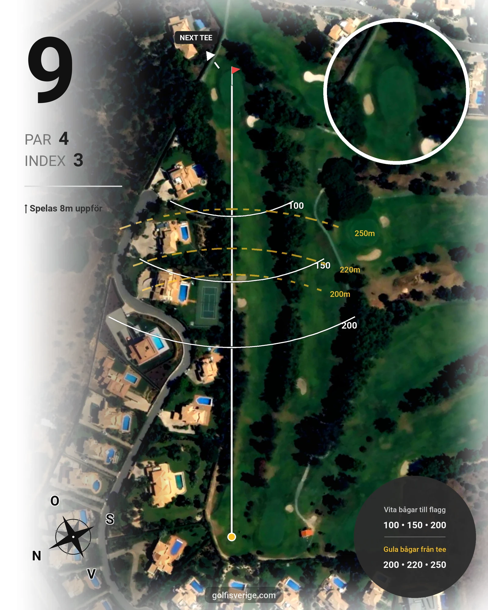 Banguide Alto på SoloGolf - GolfiSpanien - Hål 9 karta