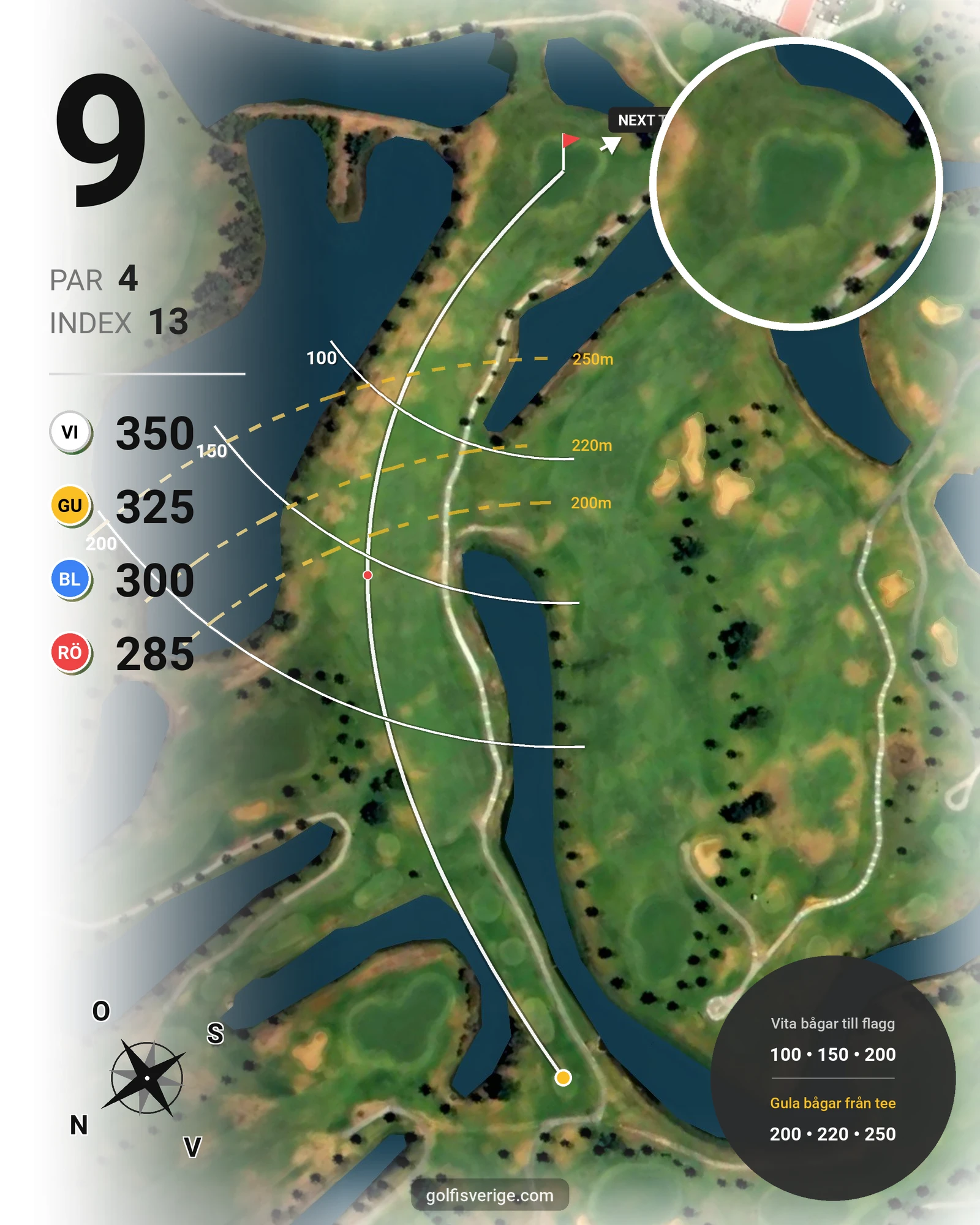 Banguide Salgados på SoloGolf - GolfiSpanien - Hål 9 karta