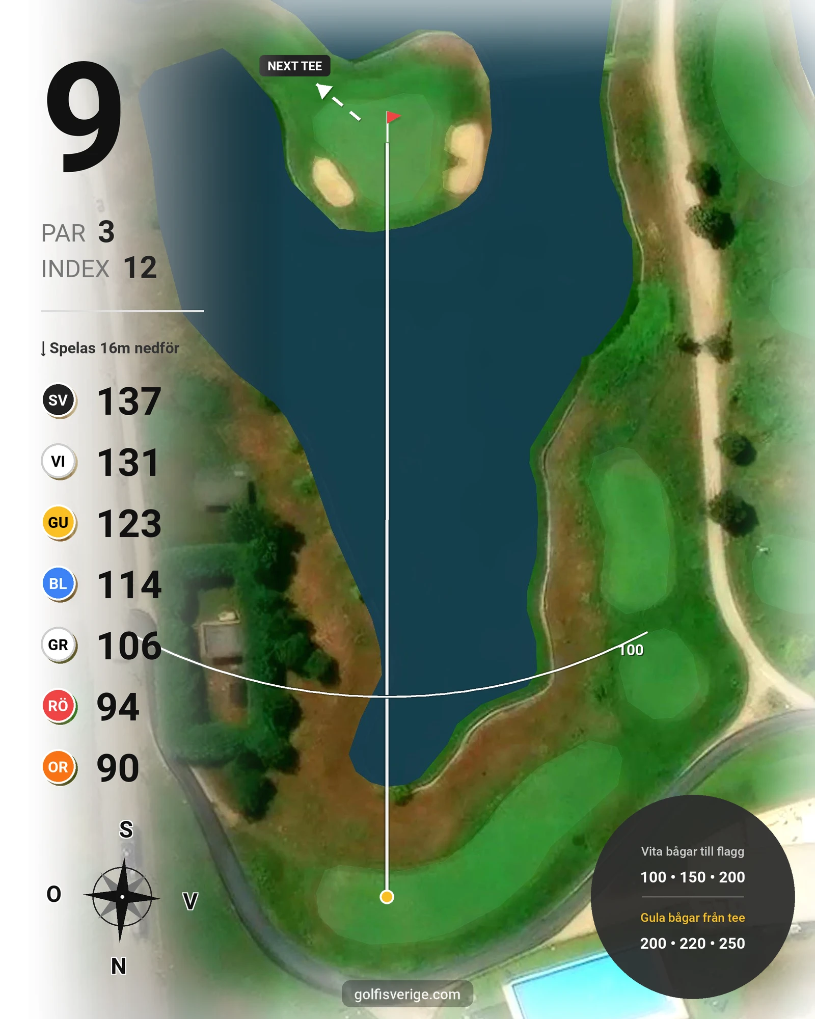 Banguide Terre dei Consoli på SoloGolf - GolfiSpanien - Hål 9 karta