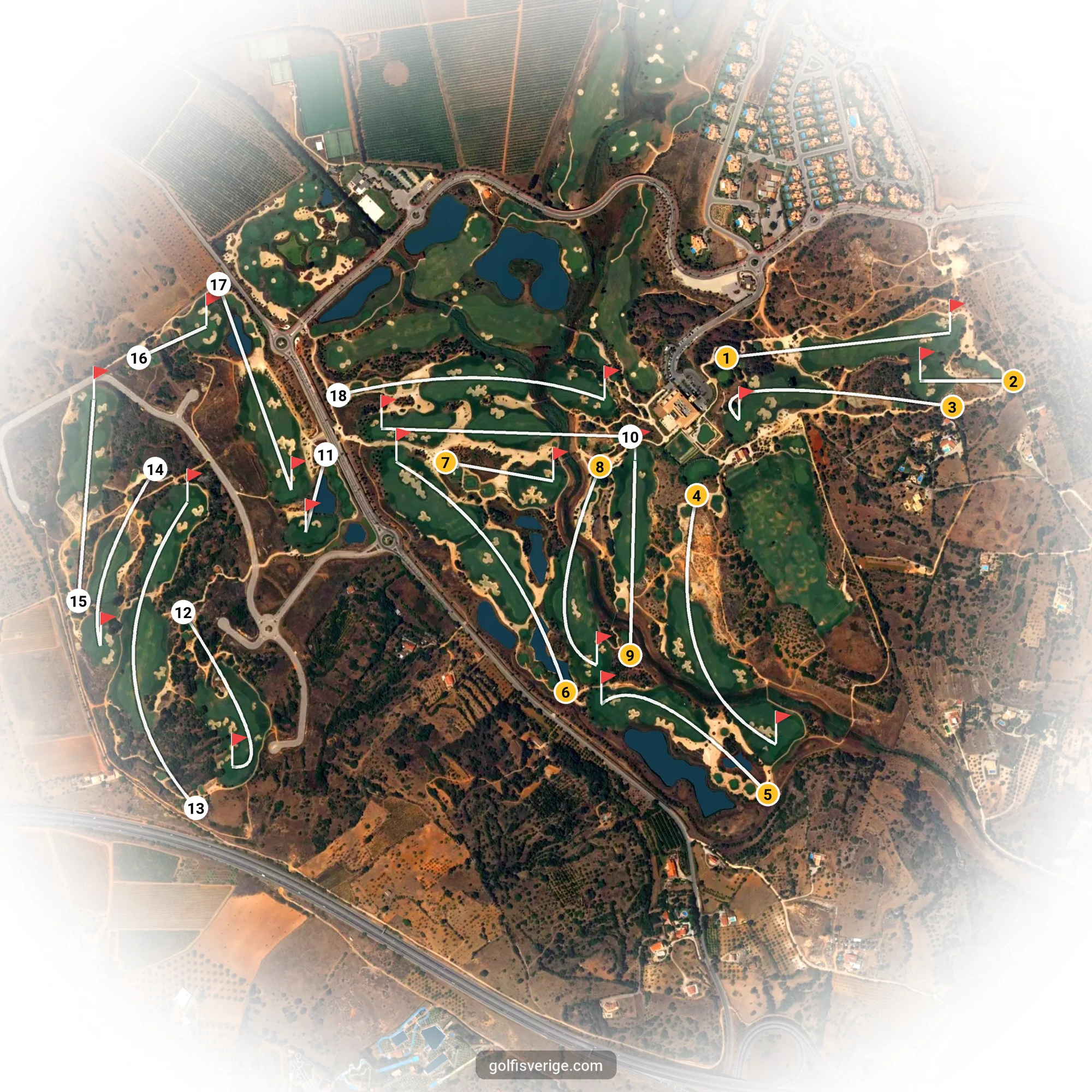 Banguide för Faldo Amendoeira på SoloGolf - GolfiSpanien