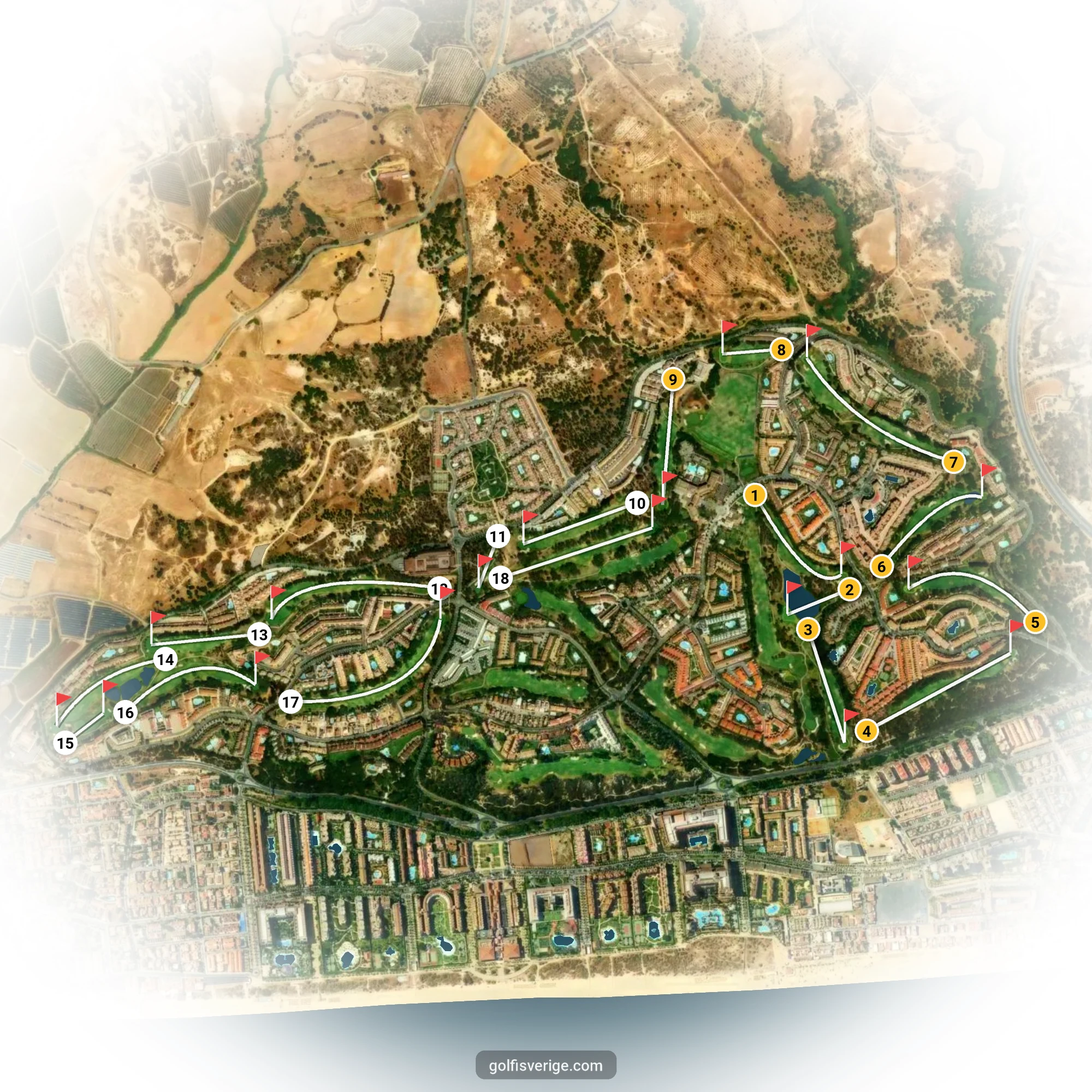 Banguide för Islantilla 1-9 19-27 på SoloGolf - GolfiSpanien