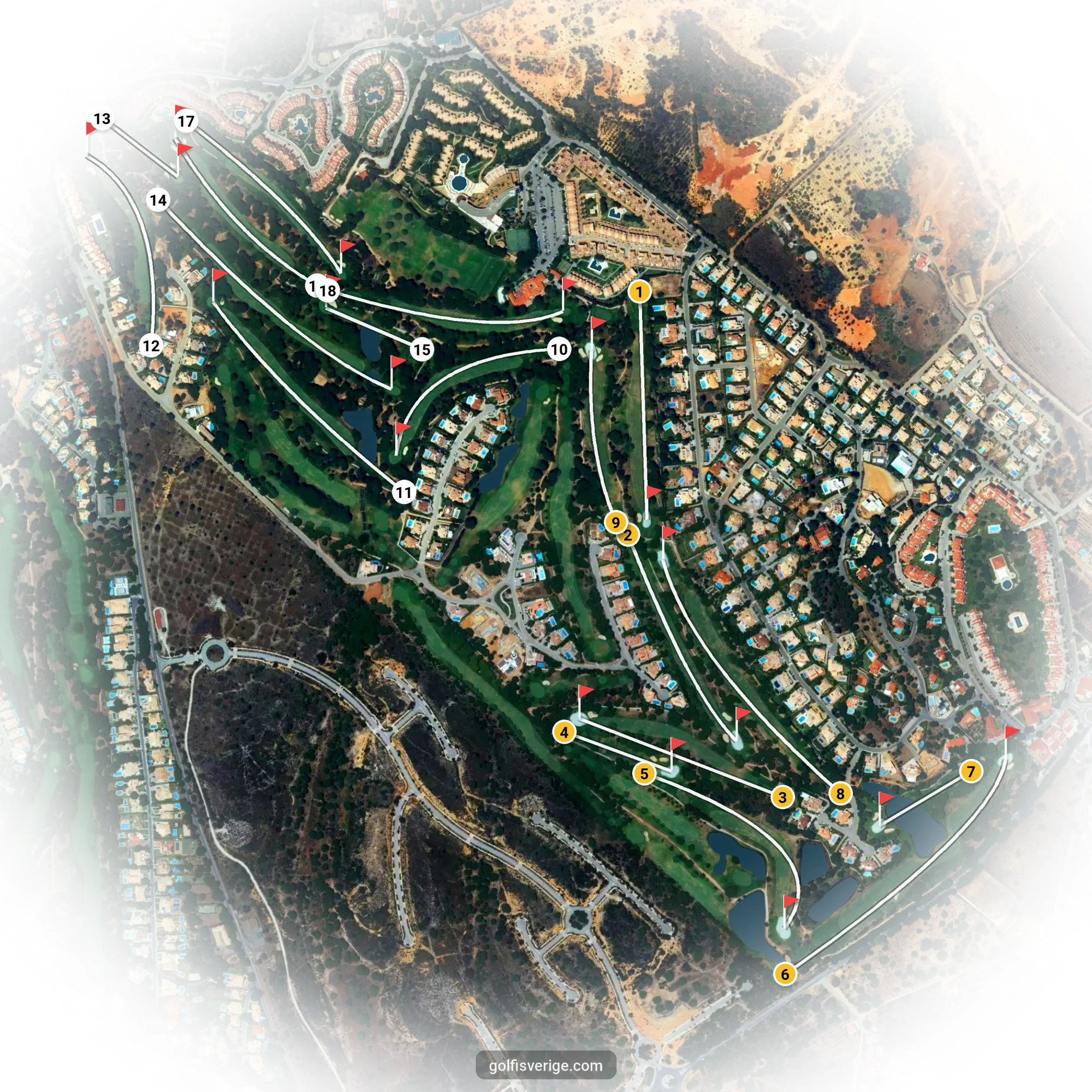 Banguide för Vila Sol 1-18 på SoloGolf - GolfiSpanien