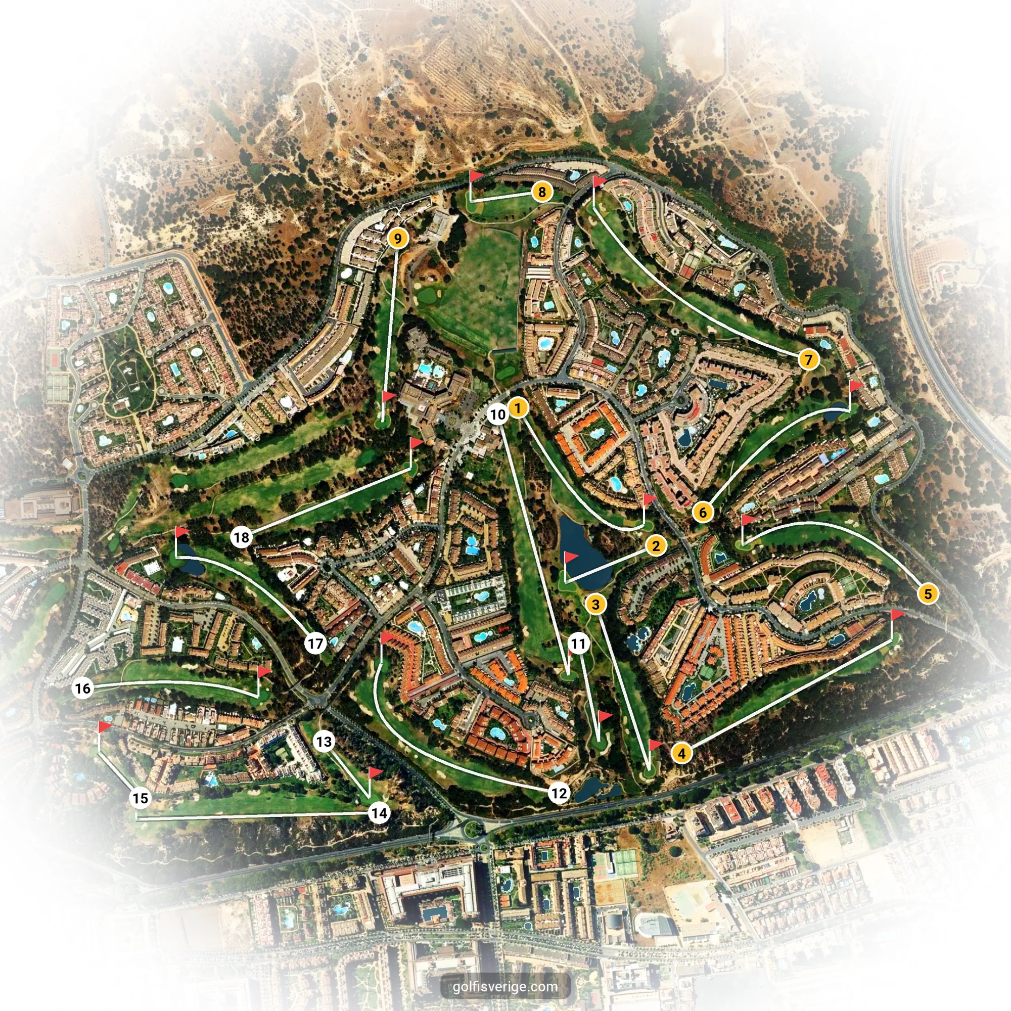 Banguide för Islantilla 1-18 på SoloGolf - GolfiSpanien