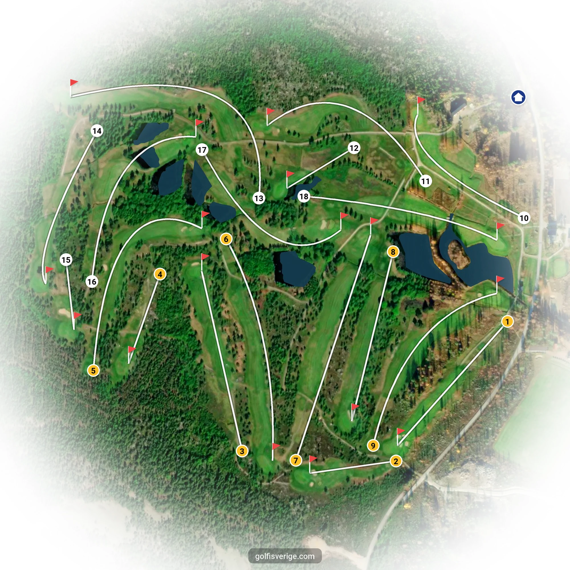 Course guide for the 18-hole course at Sörfjärdens Golf Club