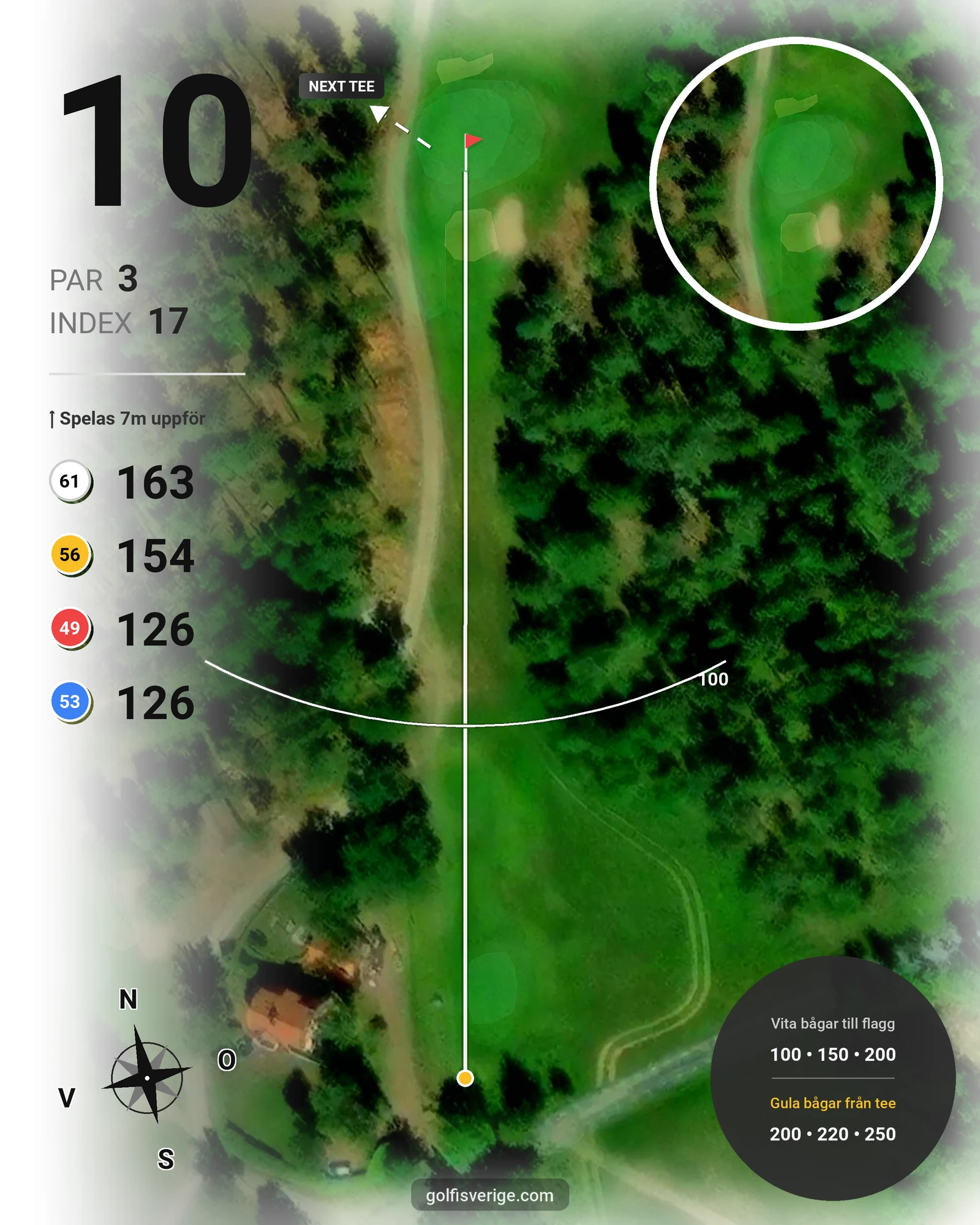Banguide Sparren Golfklubb 18 hål hål 10 karta