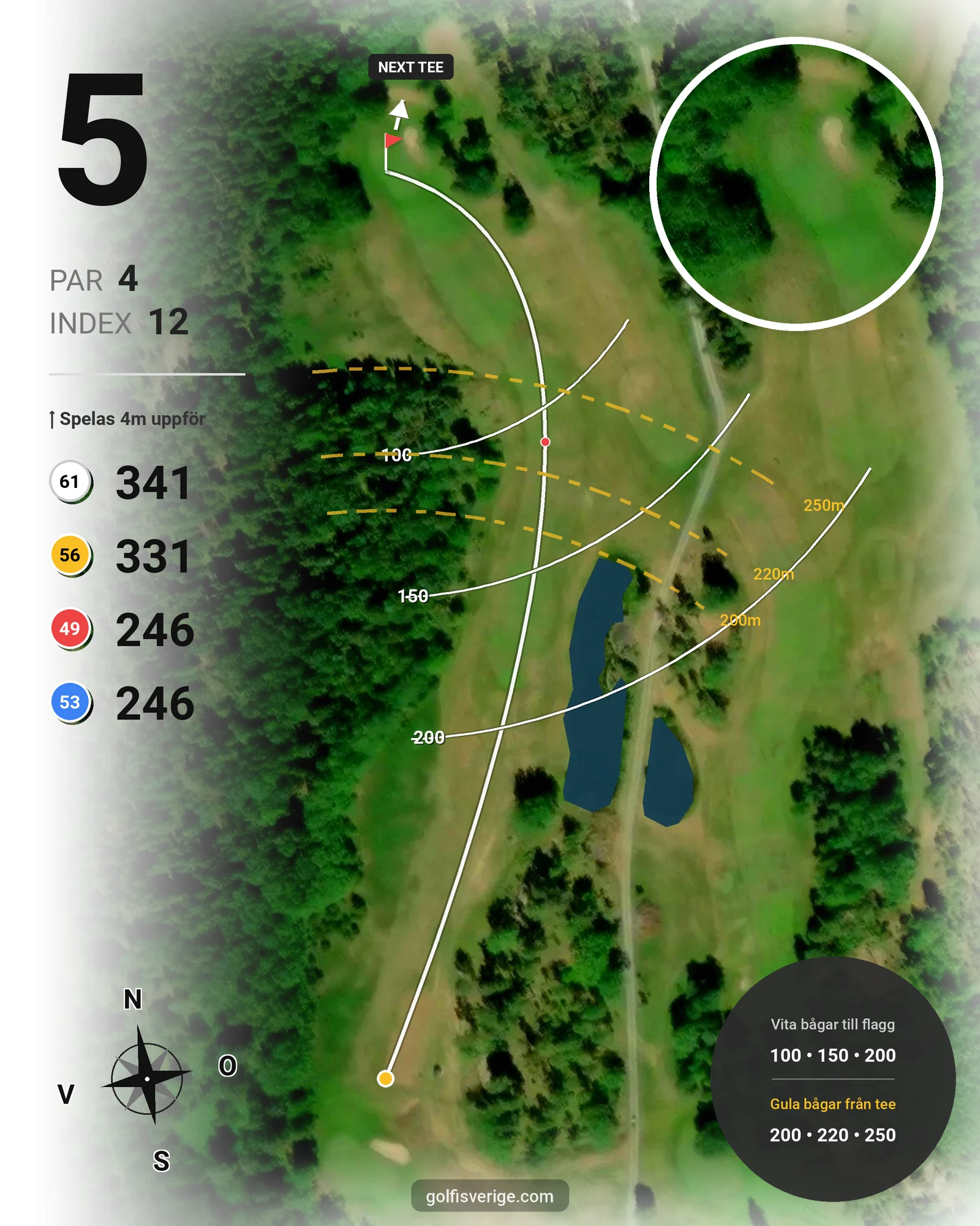 Banguide Sparren Golfklubb 18 hål hål 5 karta