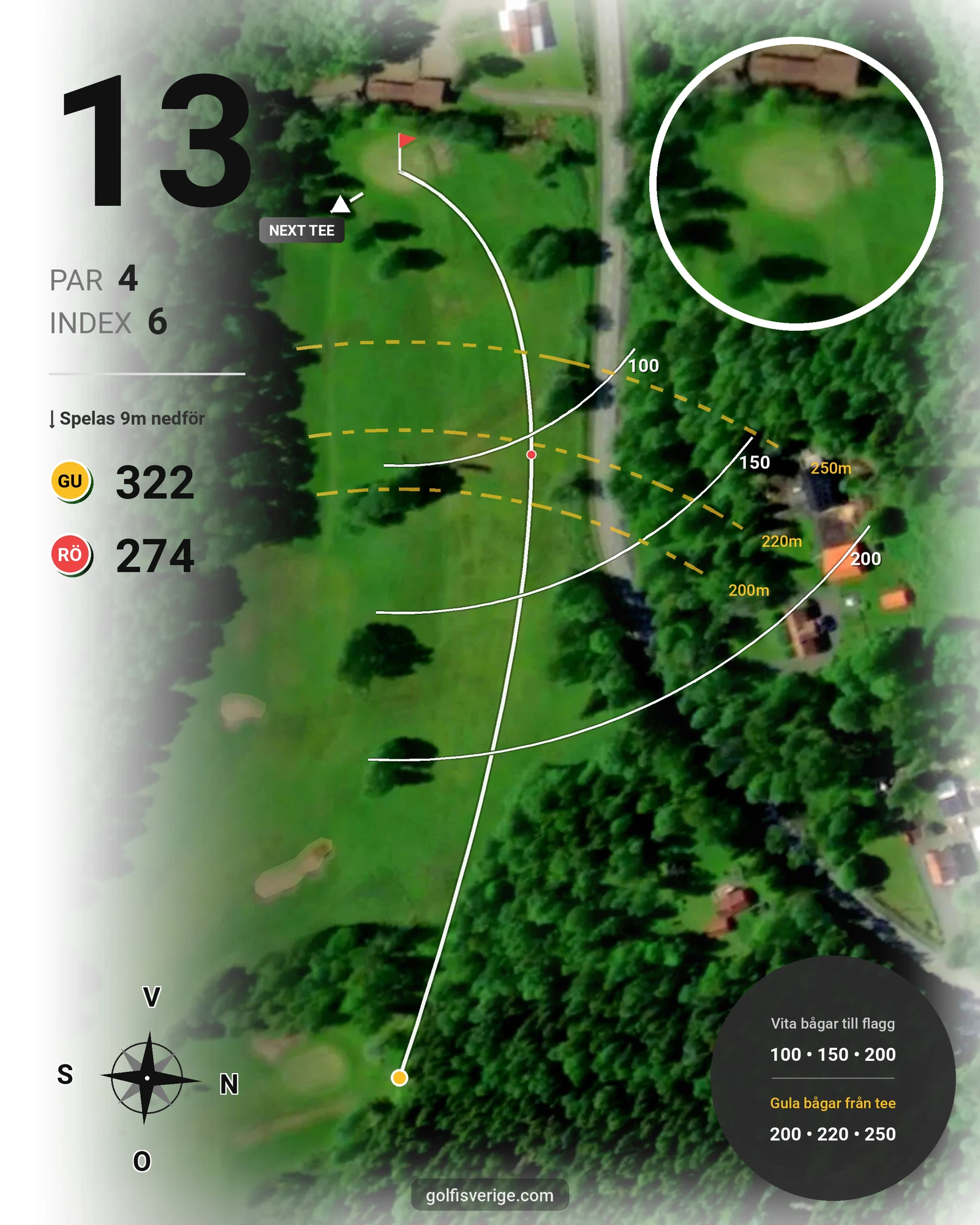 Banguide Stjernfors Golfklubb på Stjernfors Golfklubb - Hål 13 karta