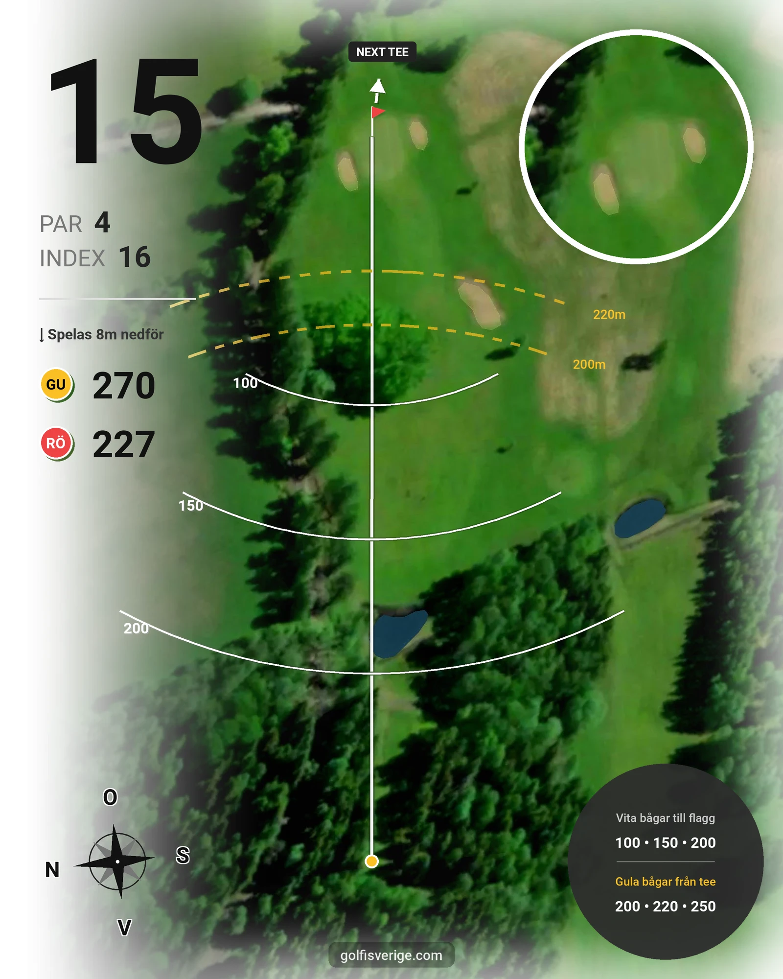 Banguide Stjernfors Golfklubb på Stjernfors Golfklubb - Hål 15 karta