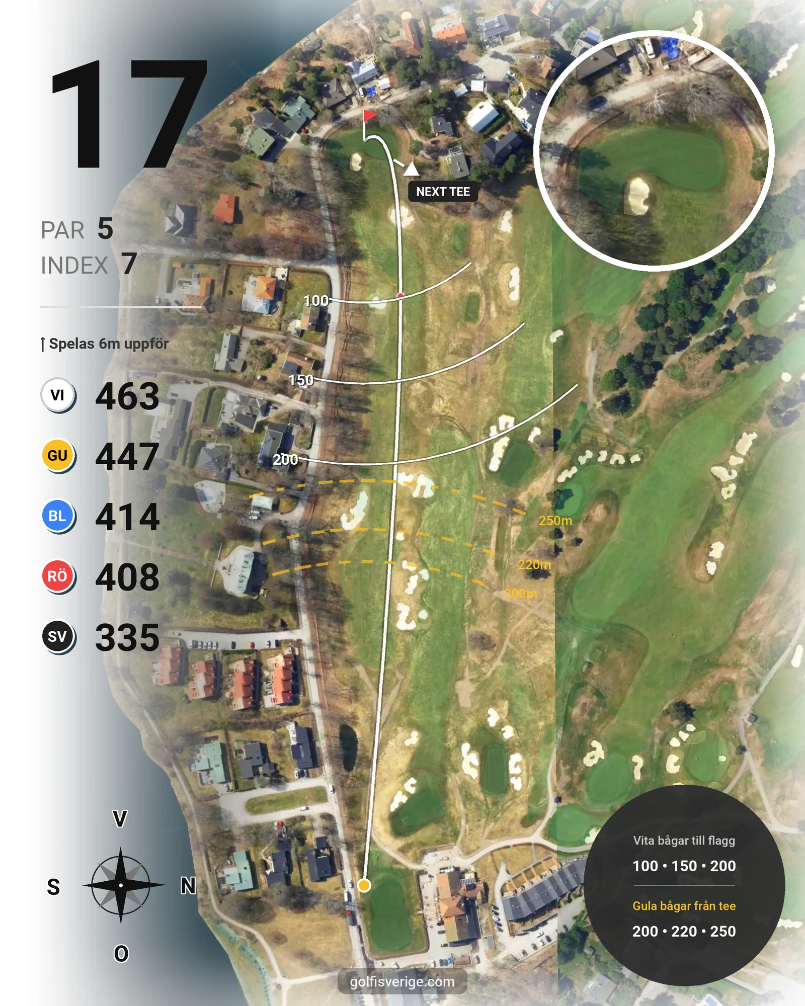 Banguide Kevingebanan på Stockholms Golfklubb - Hål 17 karta