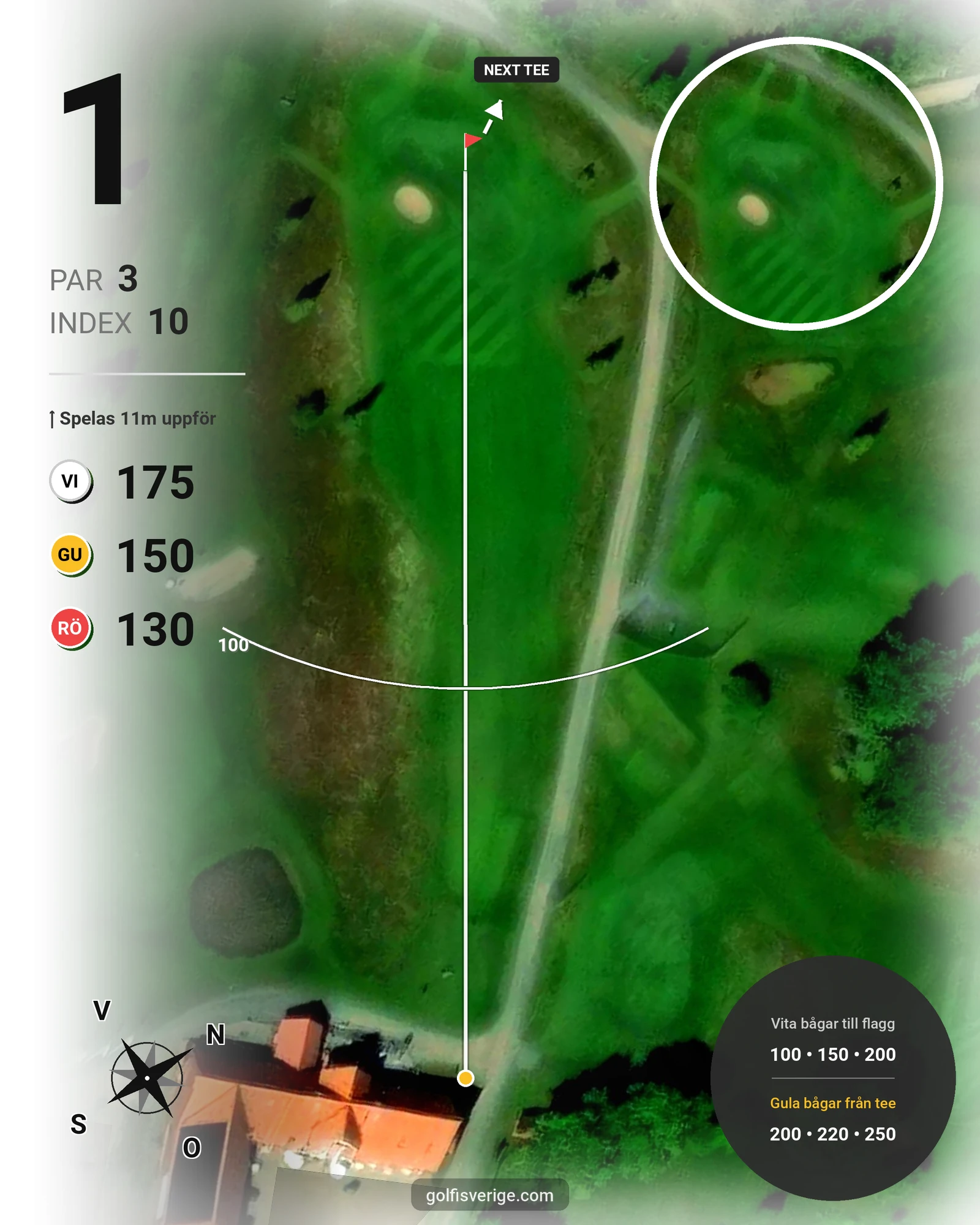 Banguide Strand Golf hål 1 karta