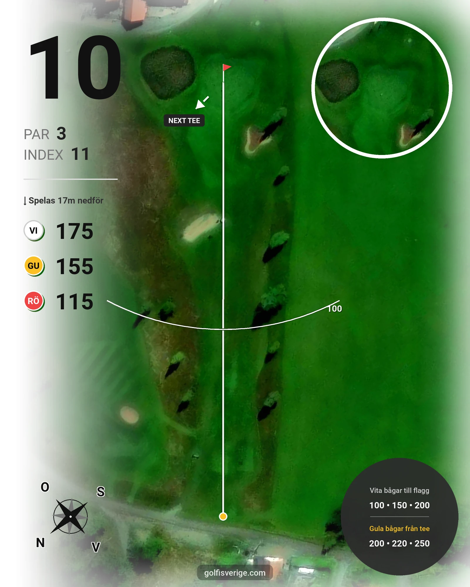 Banguide Strand Golf hål 10 karta