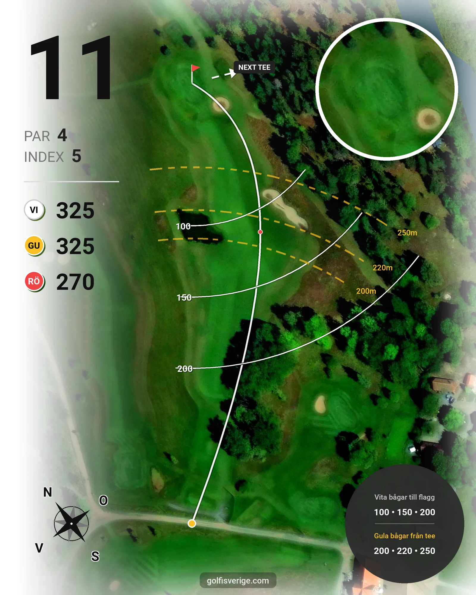 Banguide Strand Golf hål 11 karta