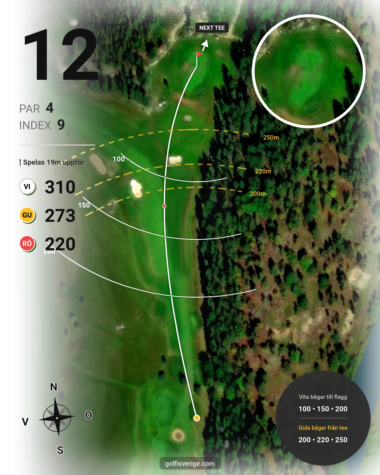 Banguide Strand Golf hål 12 karta