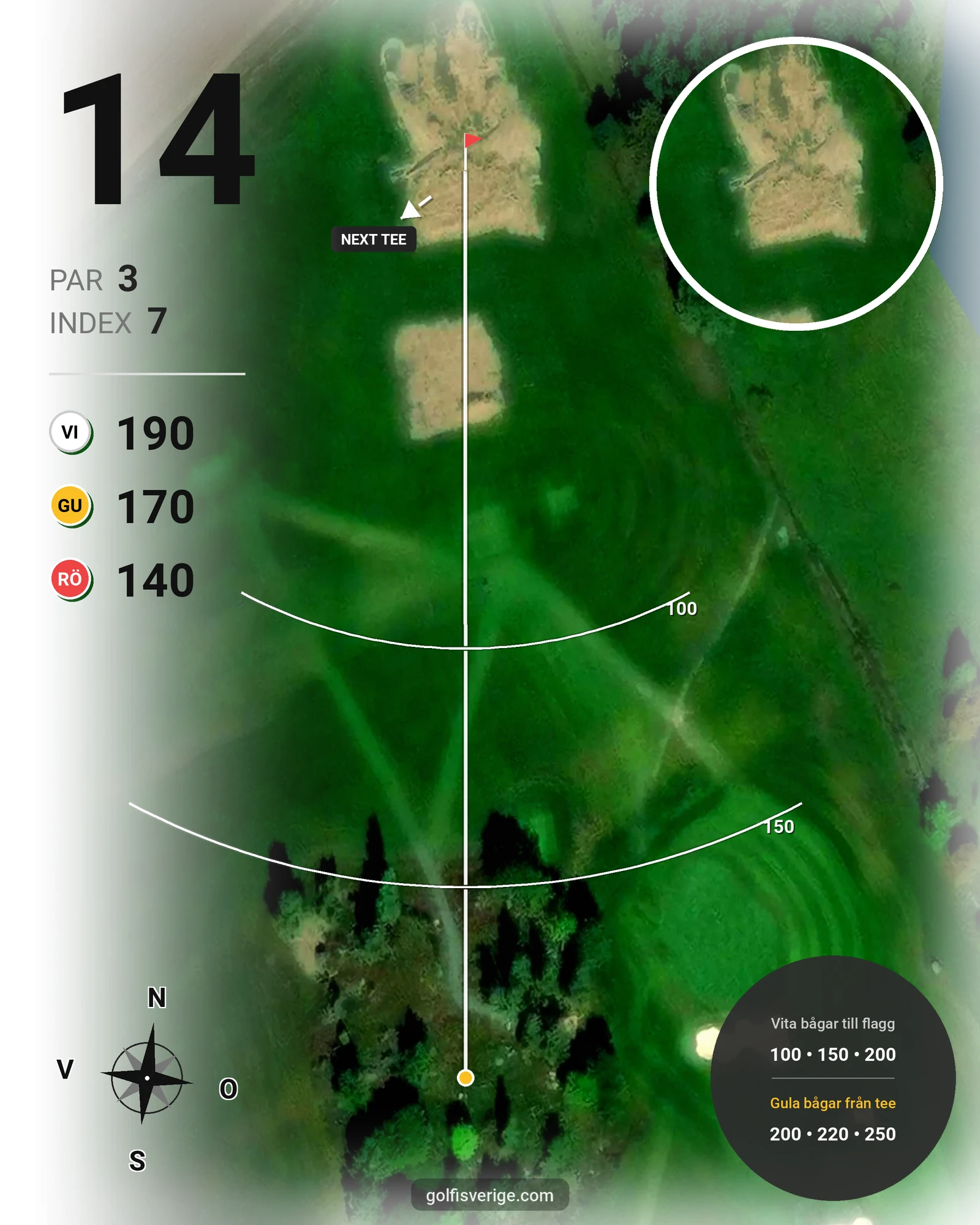 Banguide Strand Golf hål 14 karta