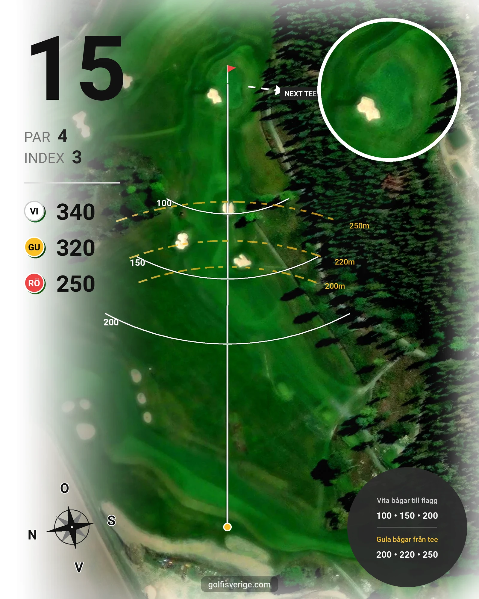 Banguide Strand Golf hål 15 karta