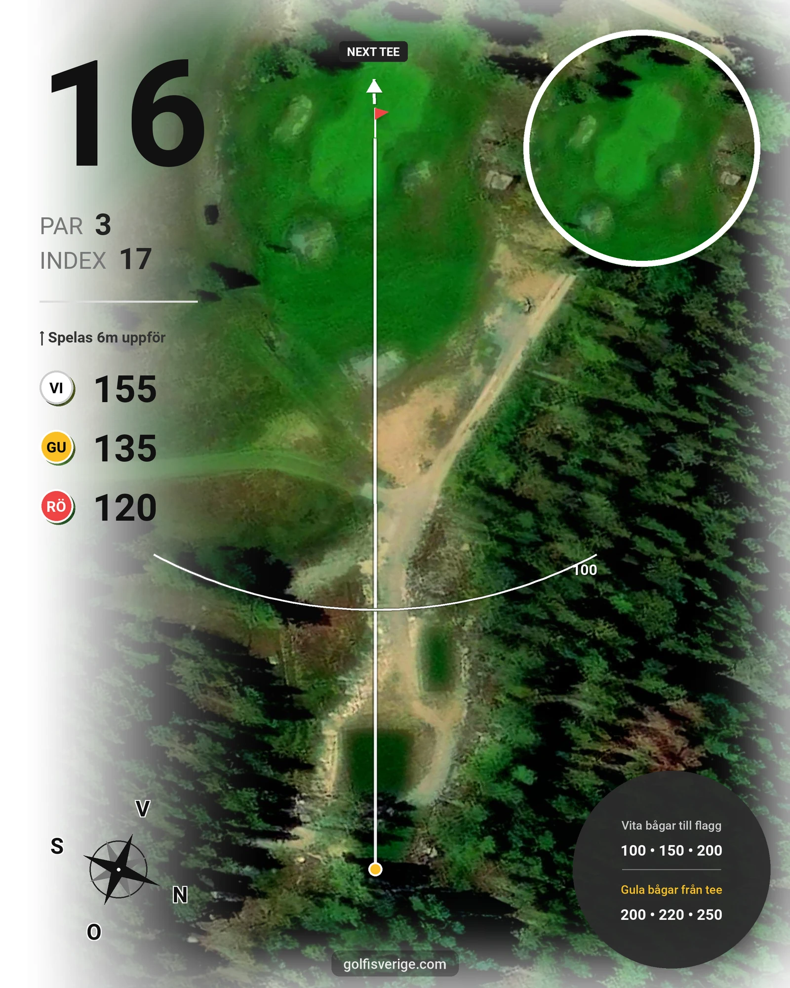 Banguide Strand Golf hål 16 karta