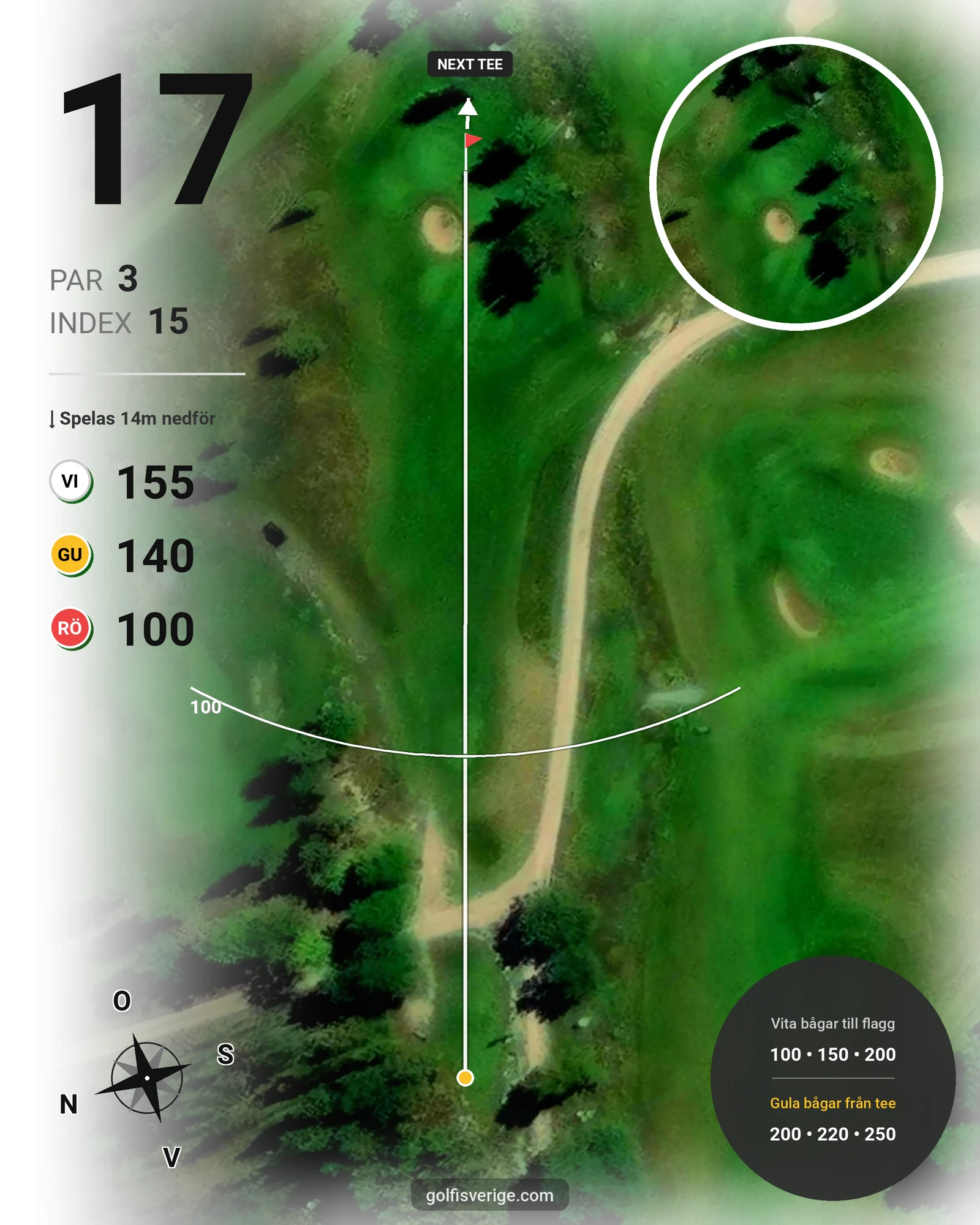Banguide Strand Golf hål 17 karta