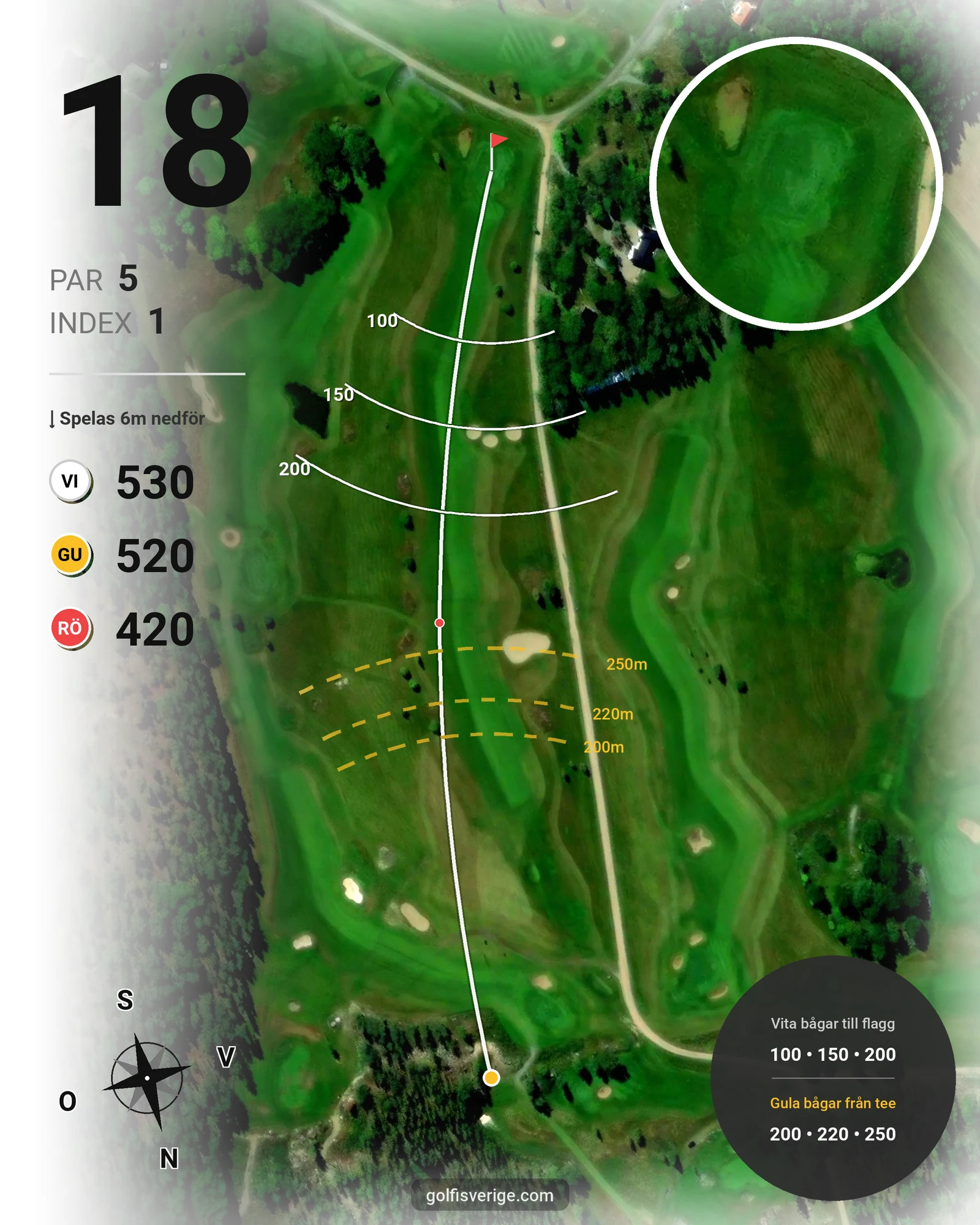 Banguide Strand Golf hål 18 karta
