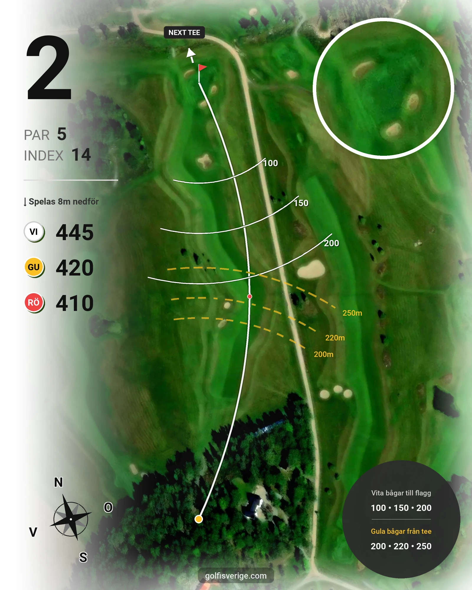 Banguide Strand Golf hål 2 karta