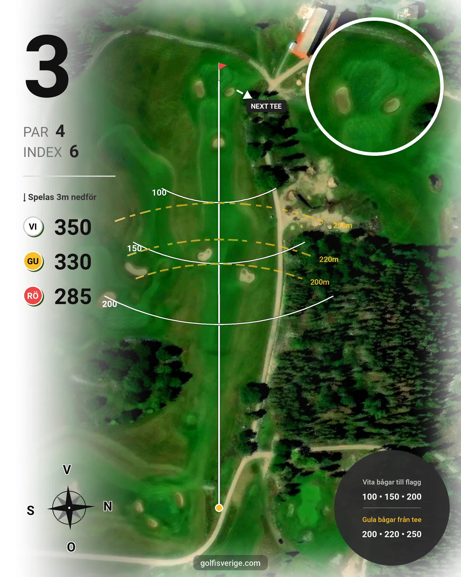 Banguide Strand Golf hål 3 karta