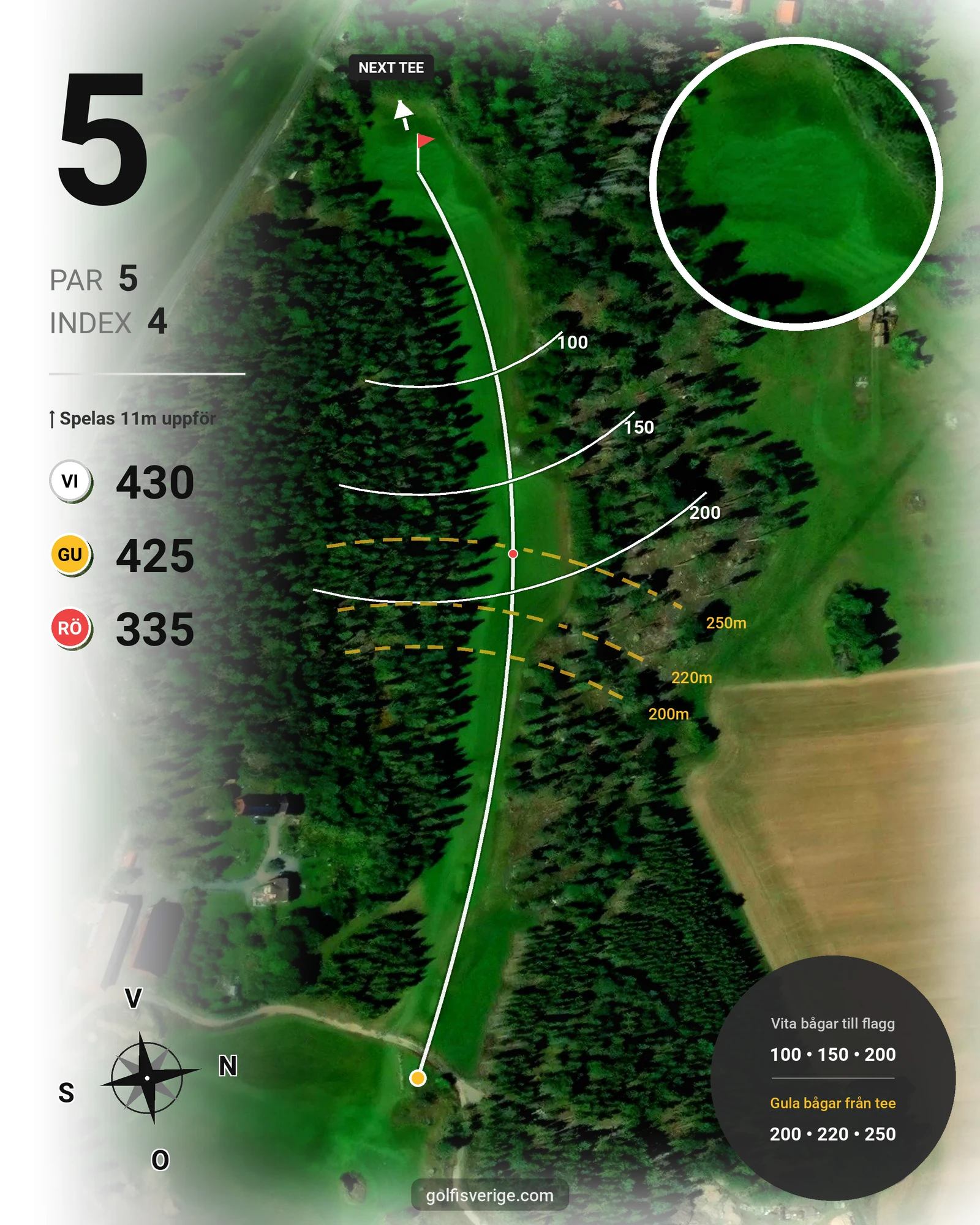 Banguide Strand Golf hål 5 karta