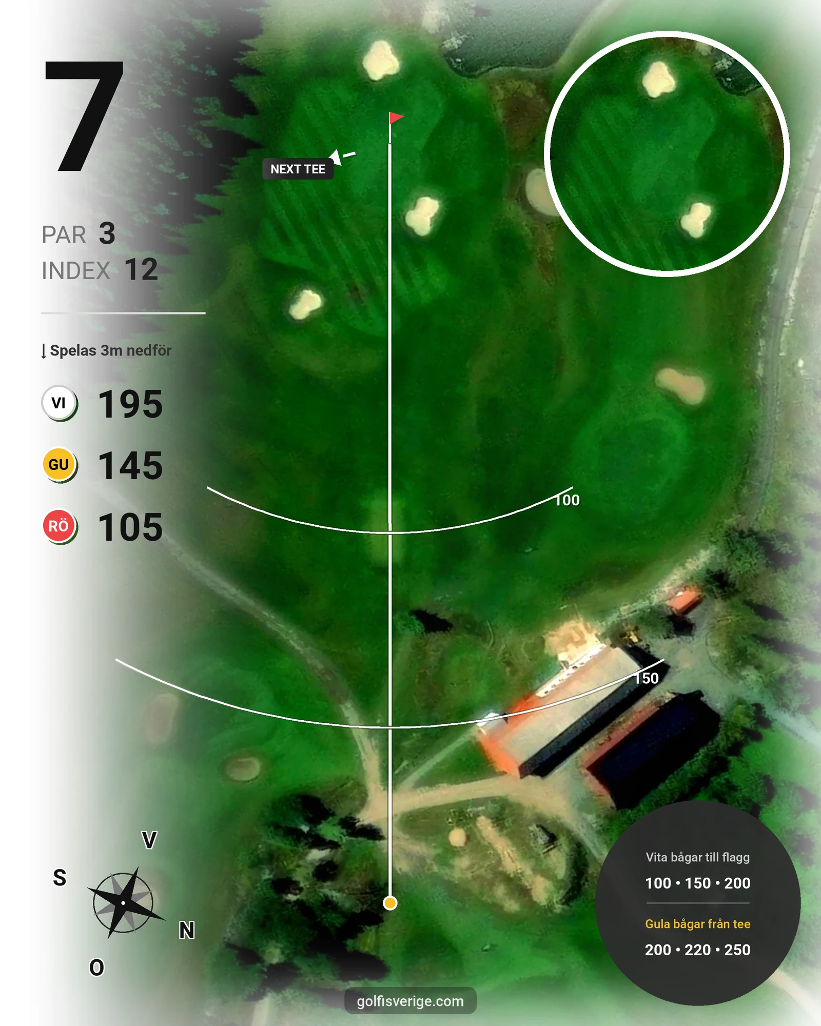 Banguide Strand Golf hål 7 karta