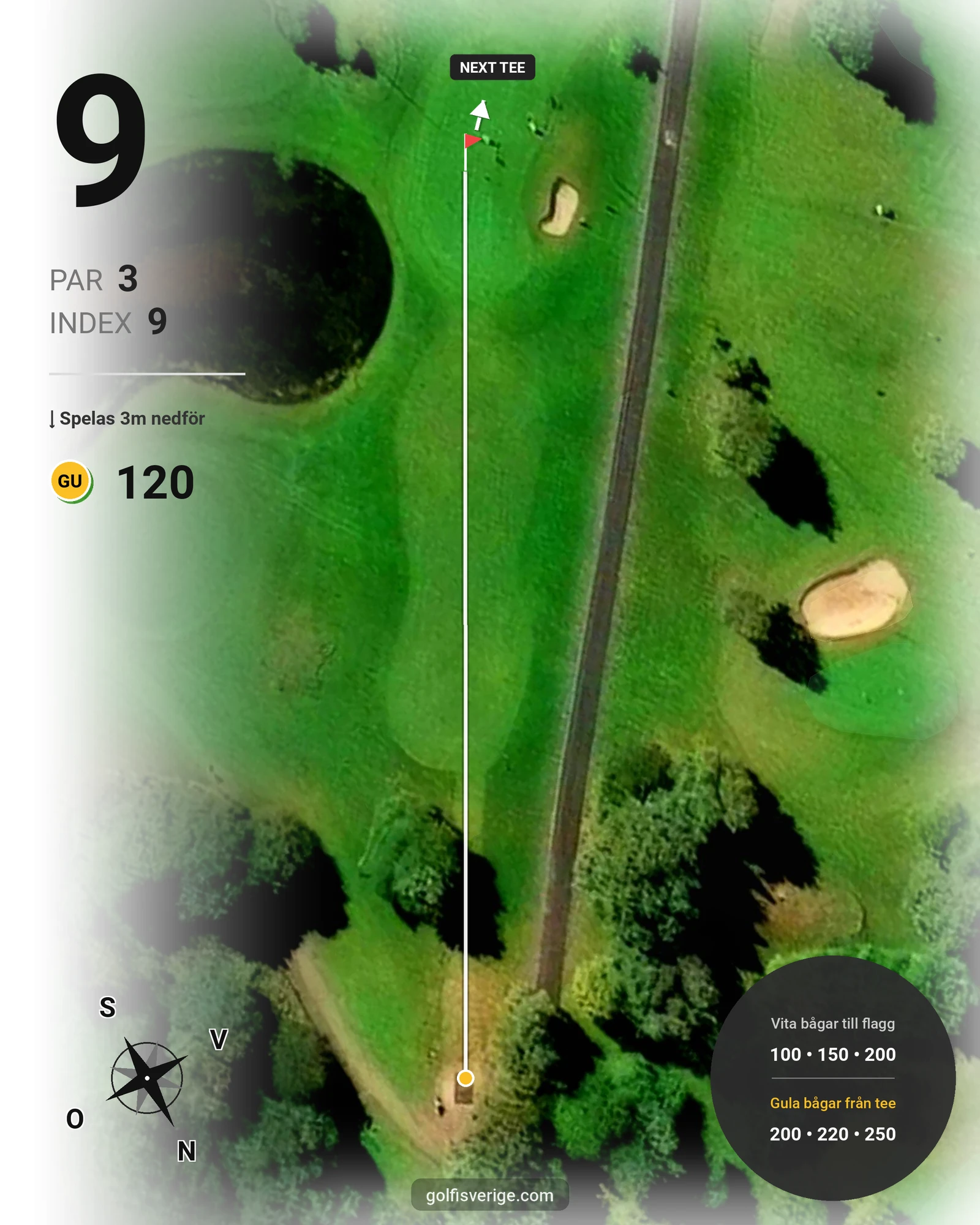 Banguide Strandtorps GK hål 9 karta
