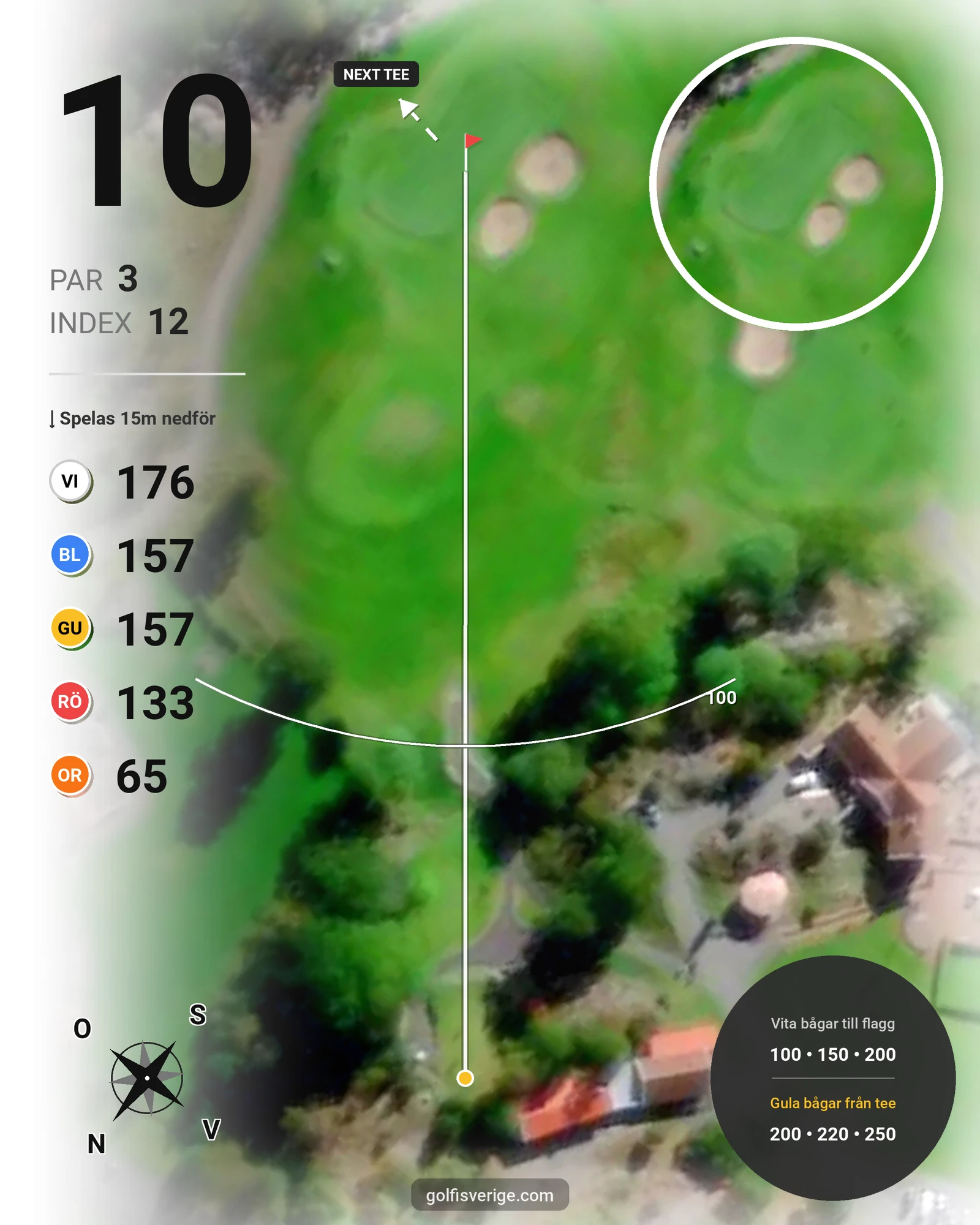 Banguide Strömstad Golfklubb hål 10 karta
